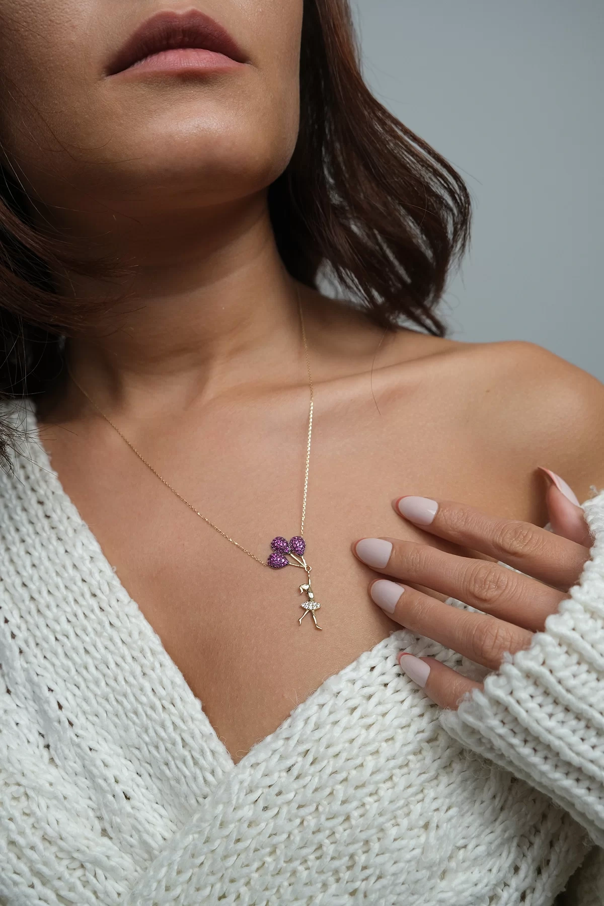 Asil 14 Ayar Balonlu Kız Altın Kolye KLY1783