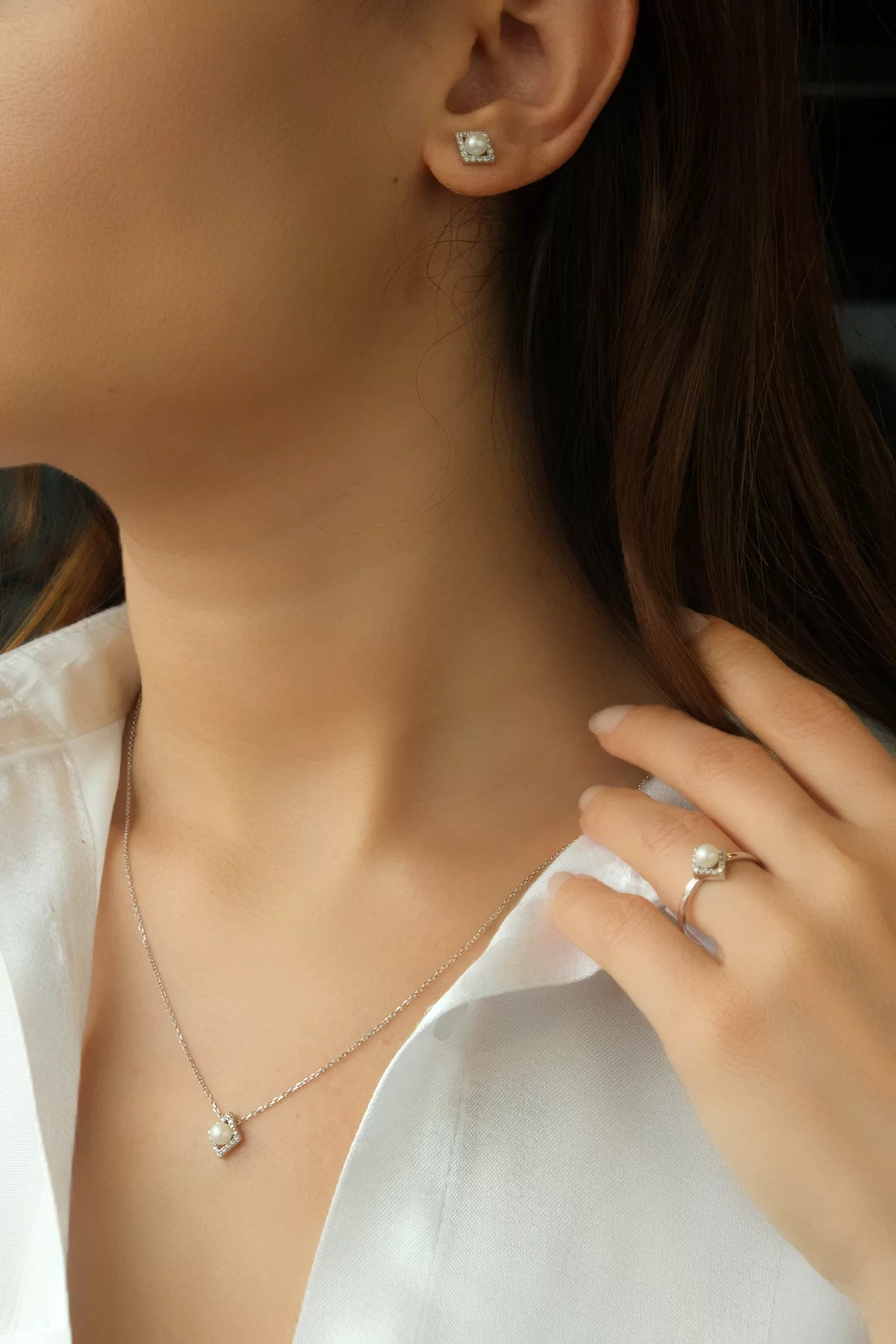 Asil 14 Ayar İncili Altın Küpe KP3069