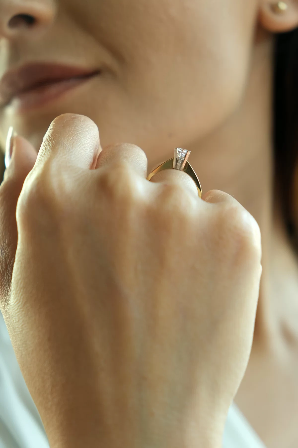 Asil 14 Ayar Tektaş Sarı Altın Yüzük YZK1177