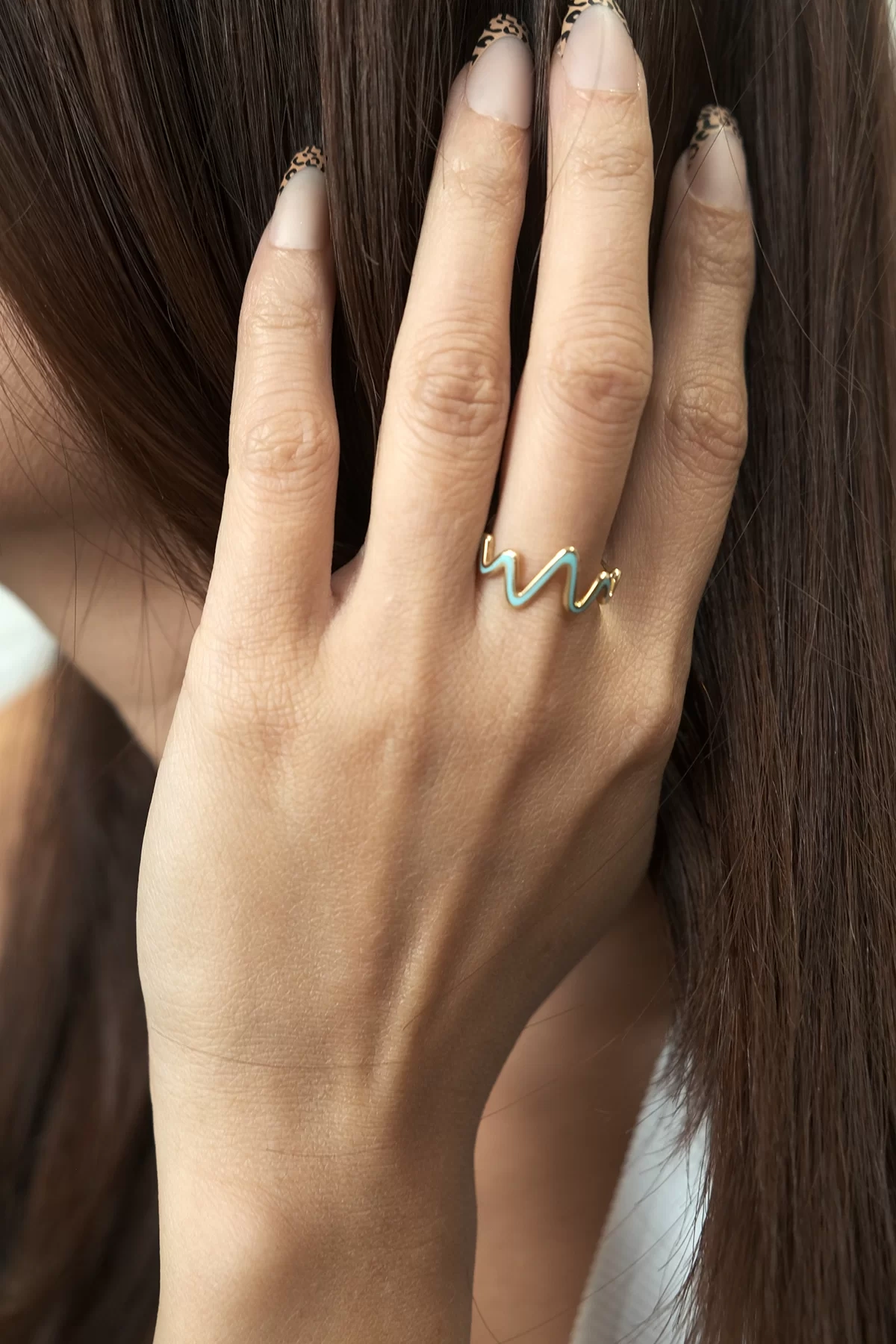 Asil 14 Ayar Mineli Zikzak Altın Yüzük