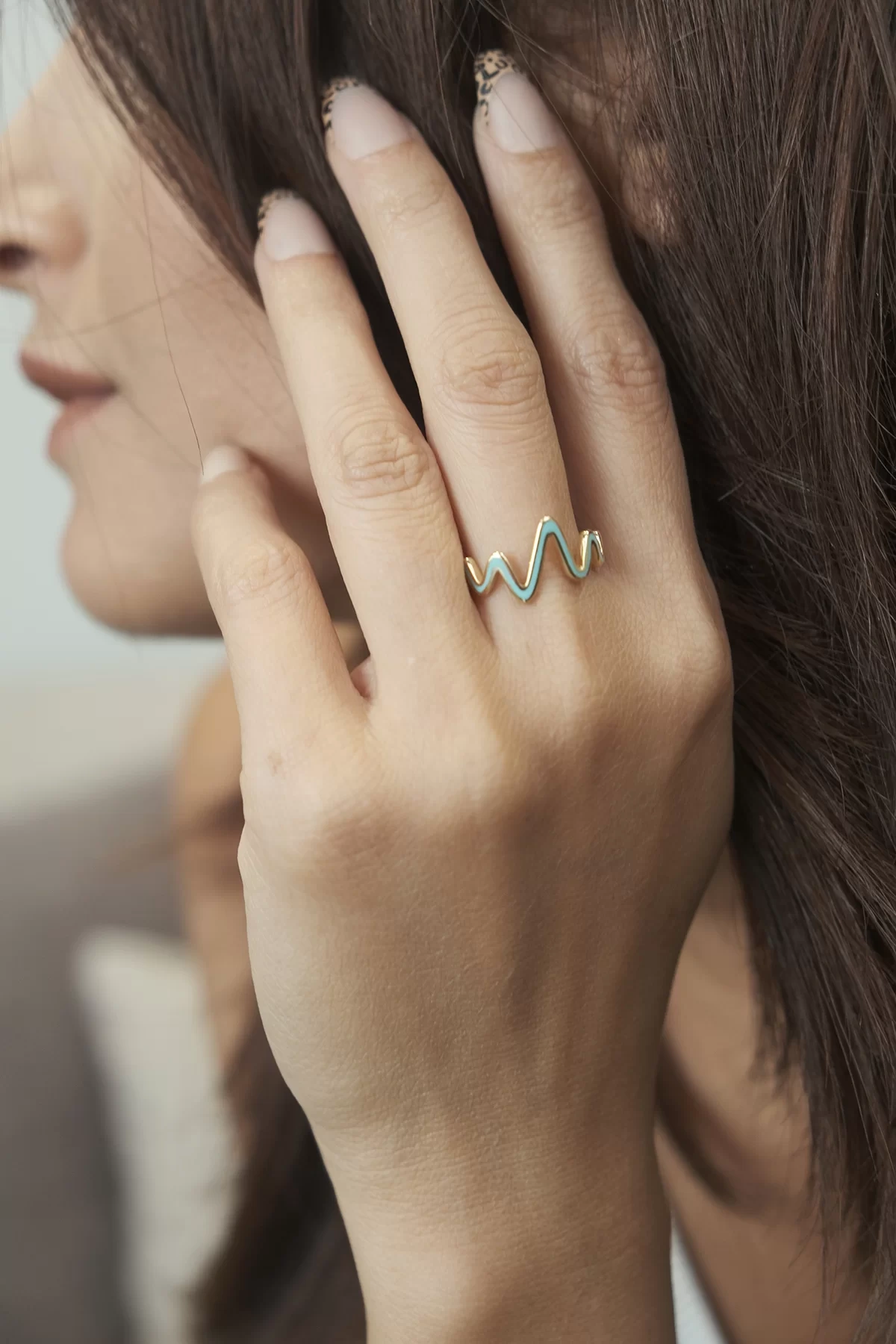 Asil 14 Ayar Mineli Zikzak Altın Yüzük