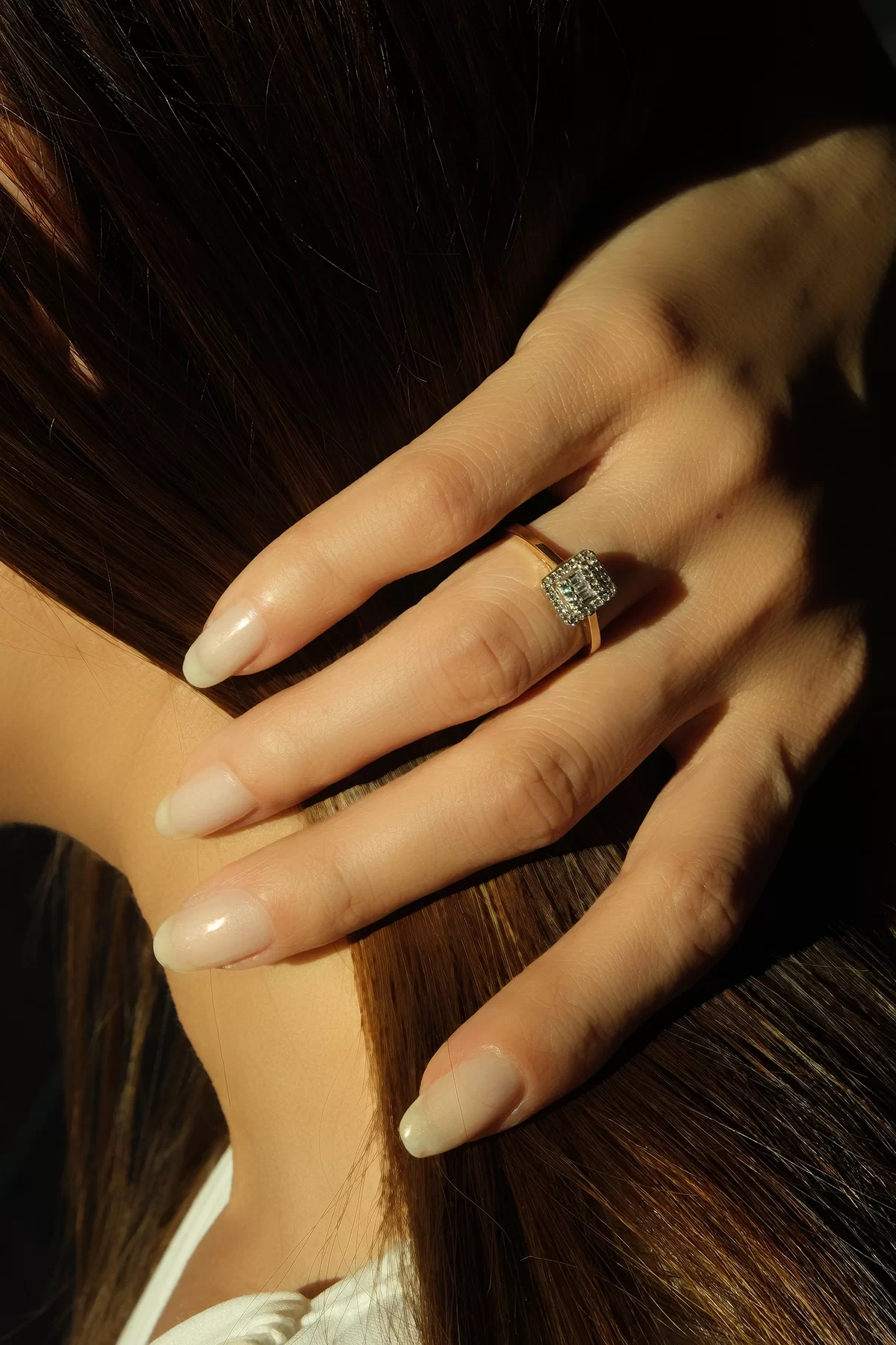 Asil 14 Ayar Baget Taşlı Altın Yüzük YZK2190