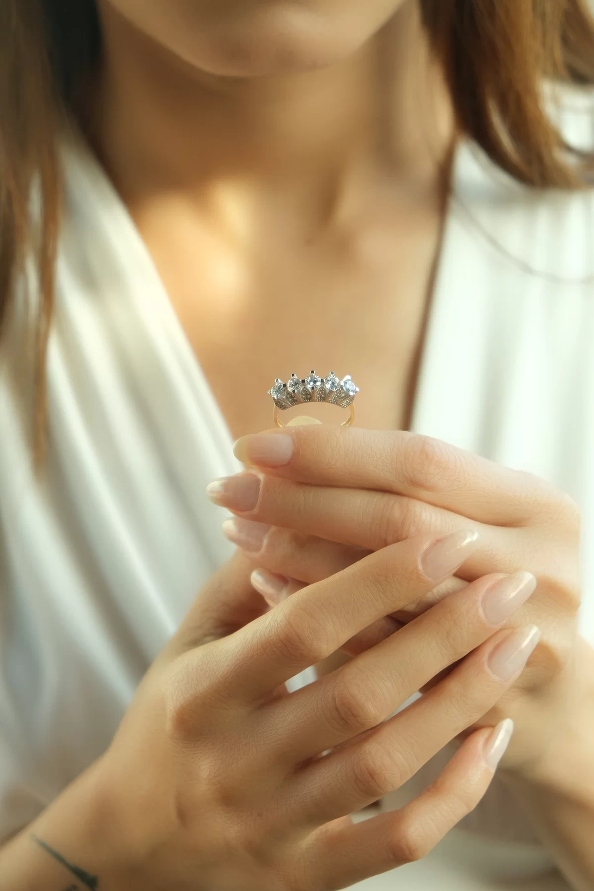 Asil 14 Ayar Beştaş Altın Yüzük YZK1267