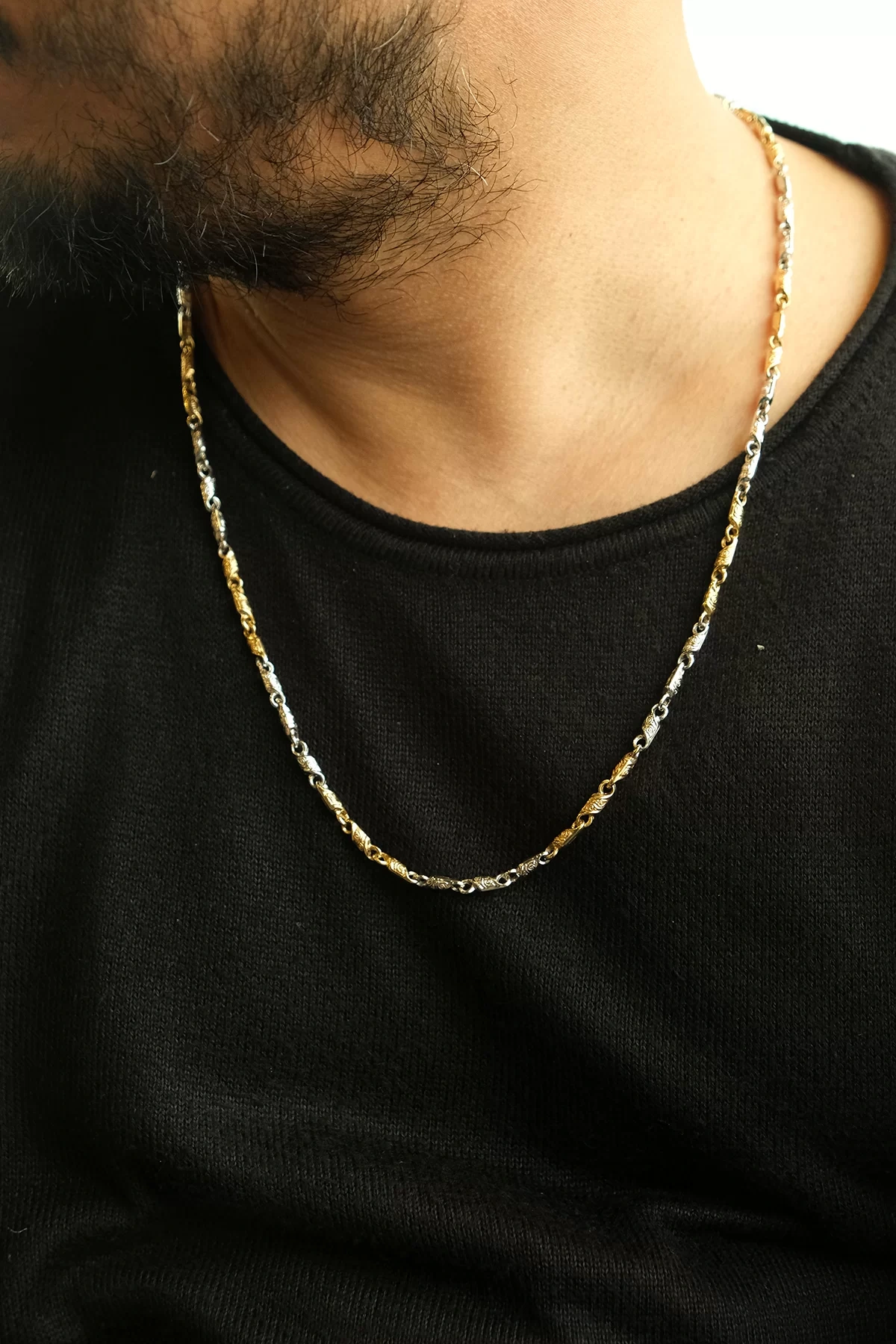 Asil 14 Ayar Gold Beyaz Erkek Altın Zincir Kolye ZNC824