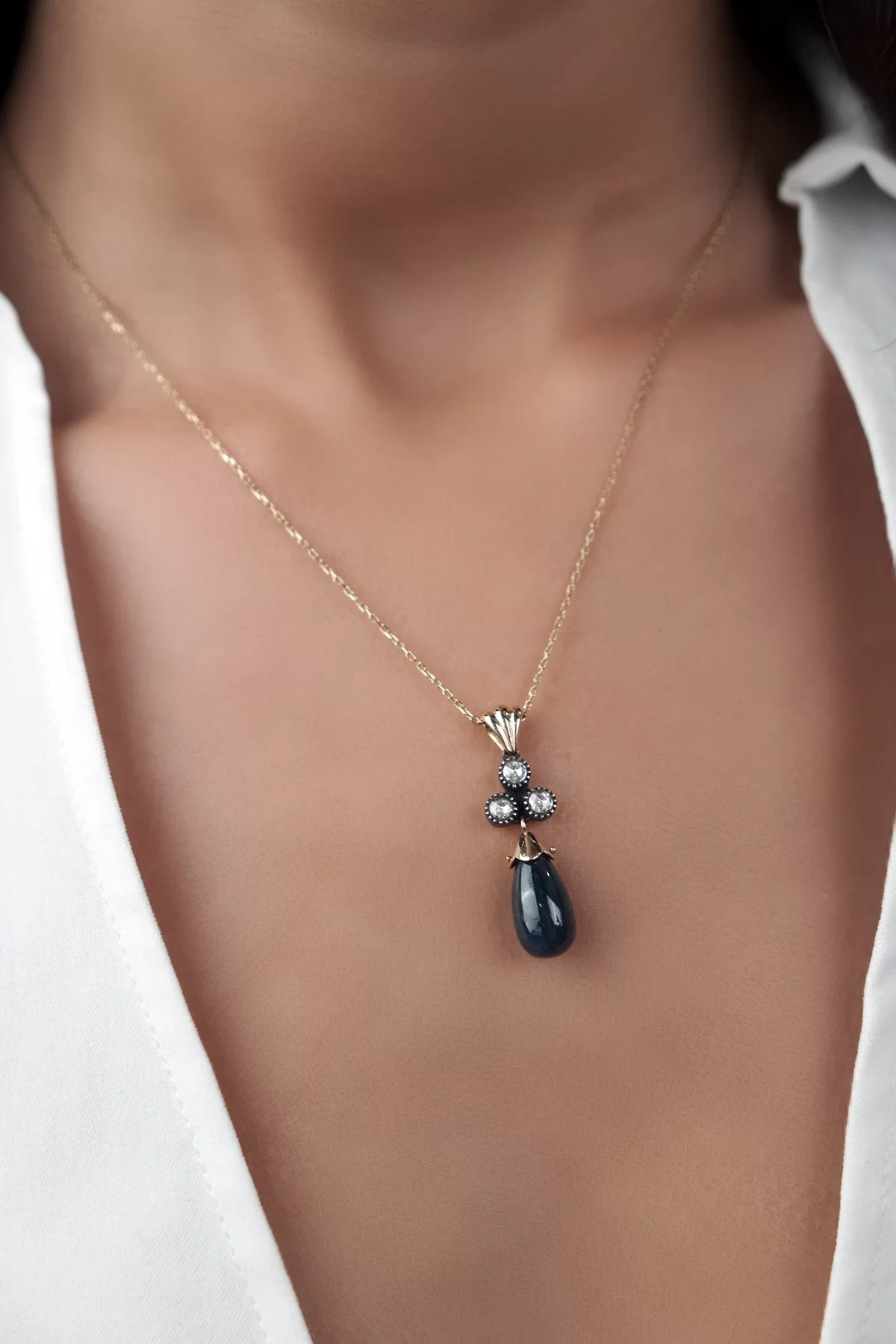 Asil Damla Model Elmas Kolye ELM1224