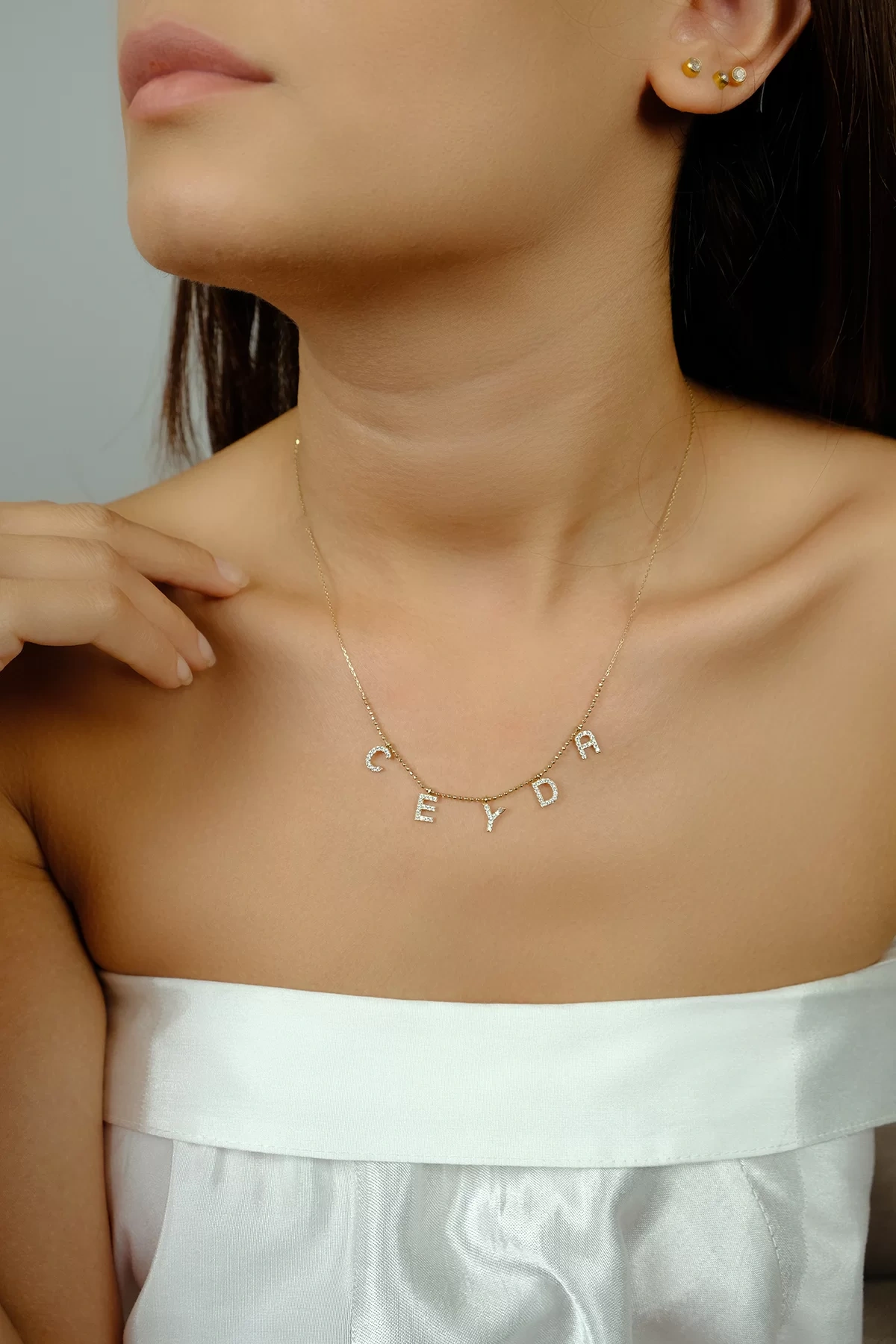 Asil 14 Ayar Ceyda İsimli Harf Altın Kolye KLY1489