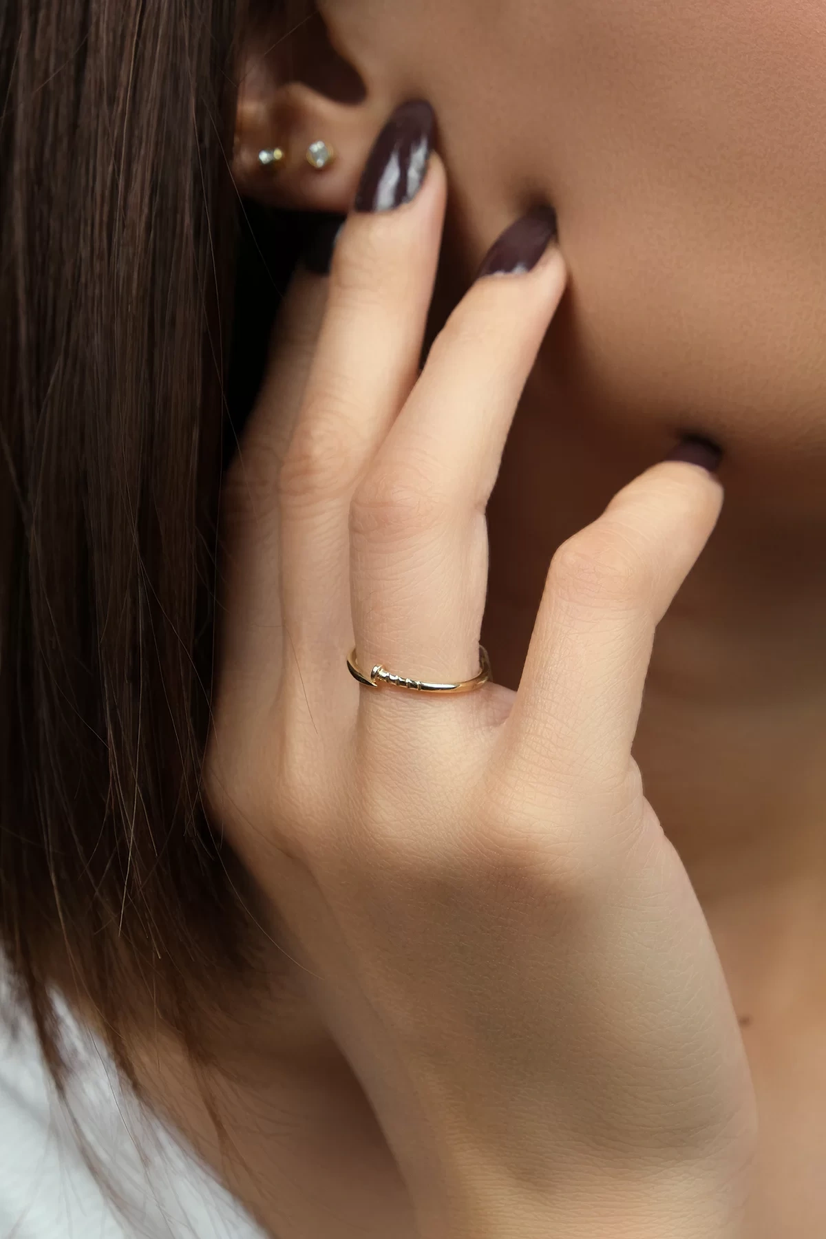 Asil 14 Ayar Çivili Altın Yüzük YZK2017