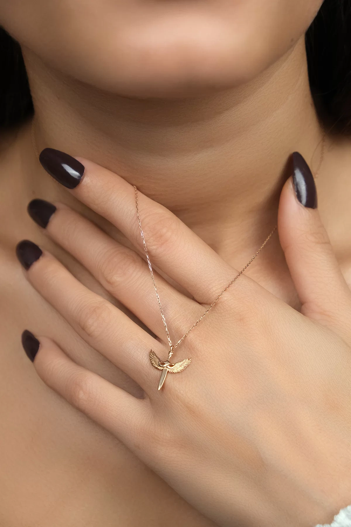 Asil 14 Ayar Melekli Altın Kolye KLY744