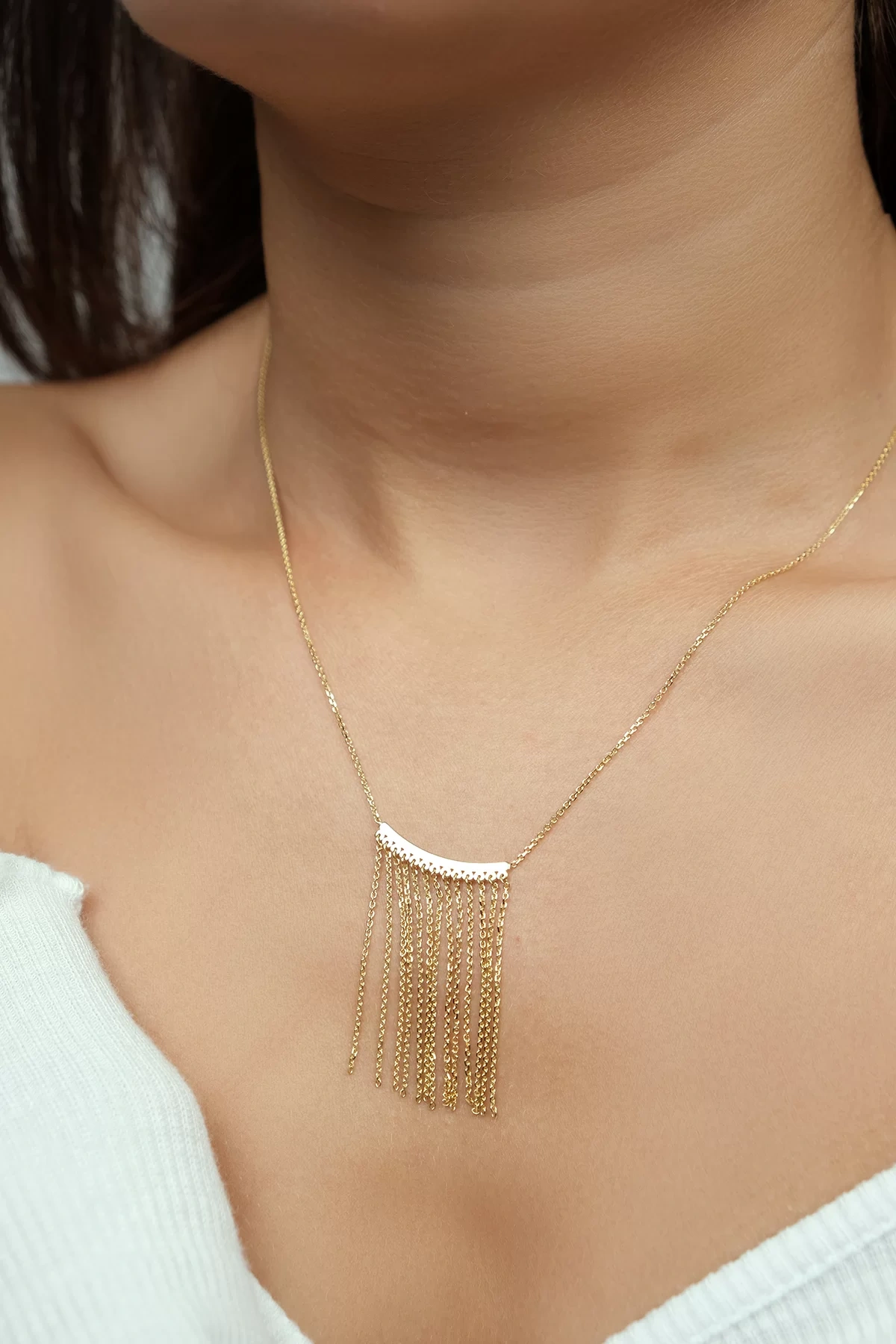 Asil 14 Ayar Sallatılı Zincir Altın Kolye KLY285