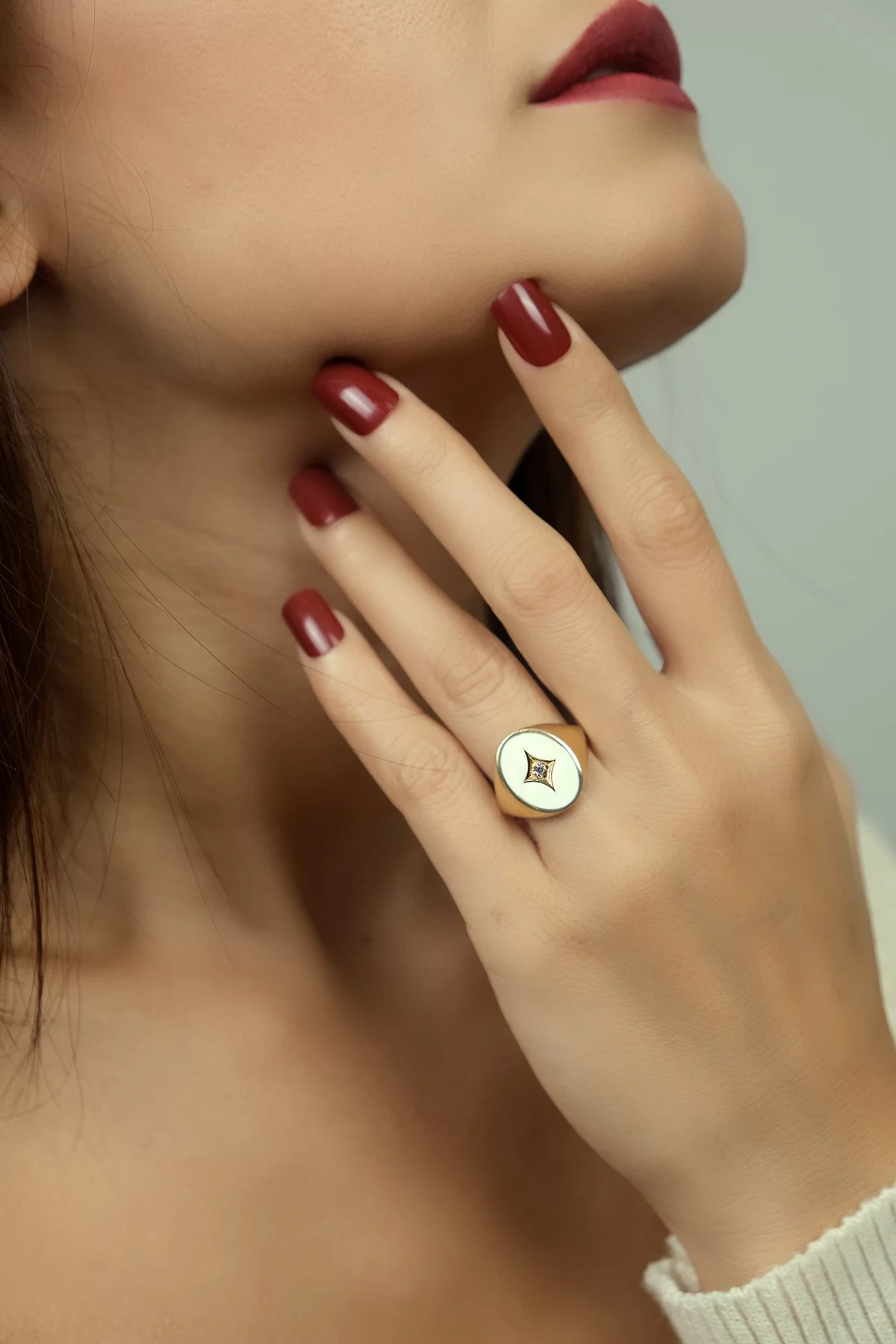 Asil 14 Ayar Taşlı Mineli Altın Yüzük YZK839