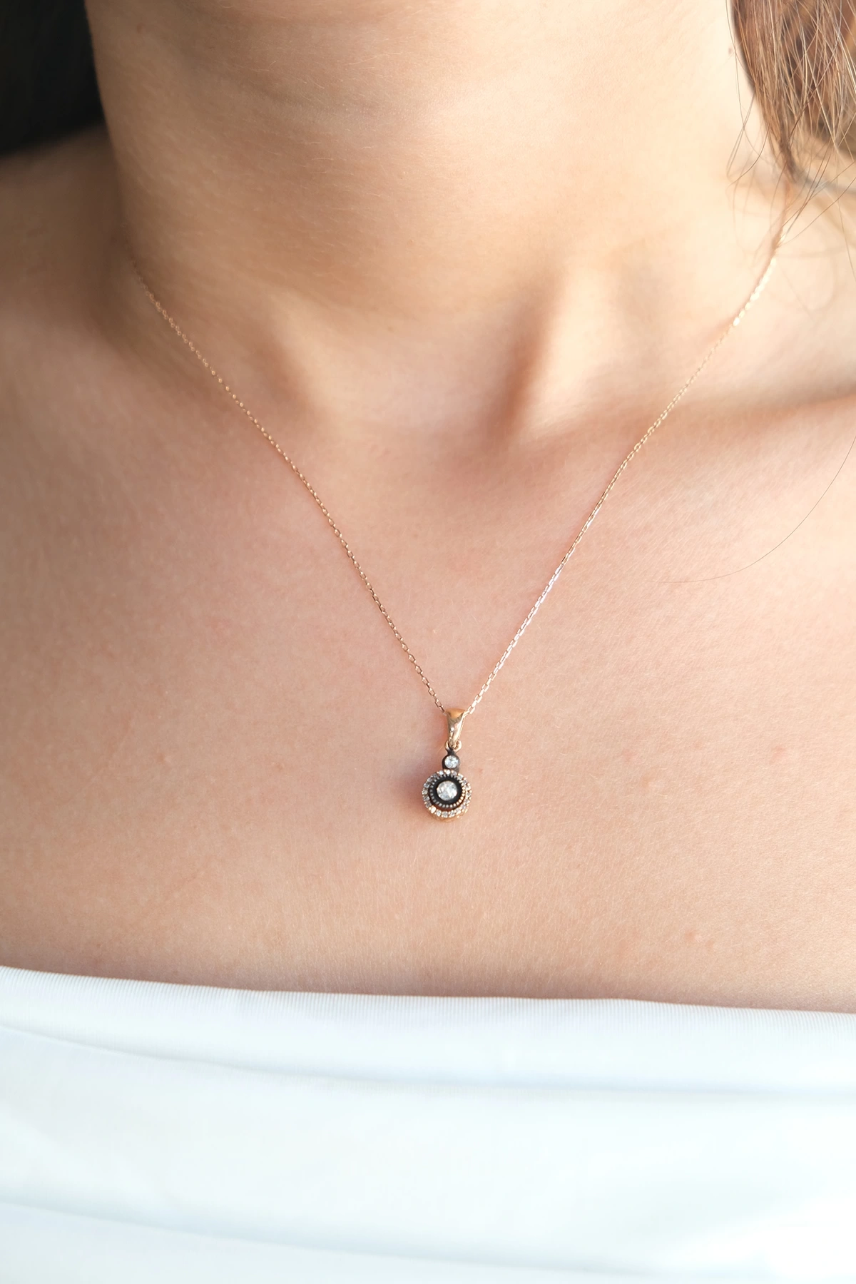 Asil Tek Taş Elmas Kolye ASL142