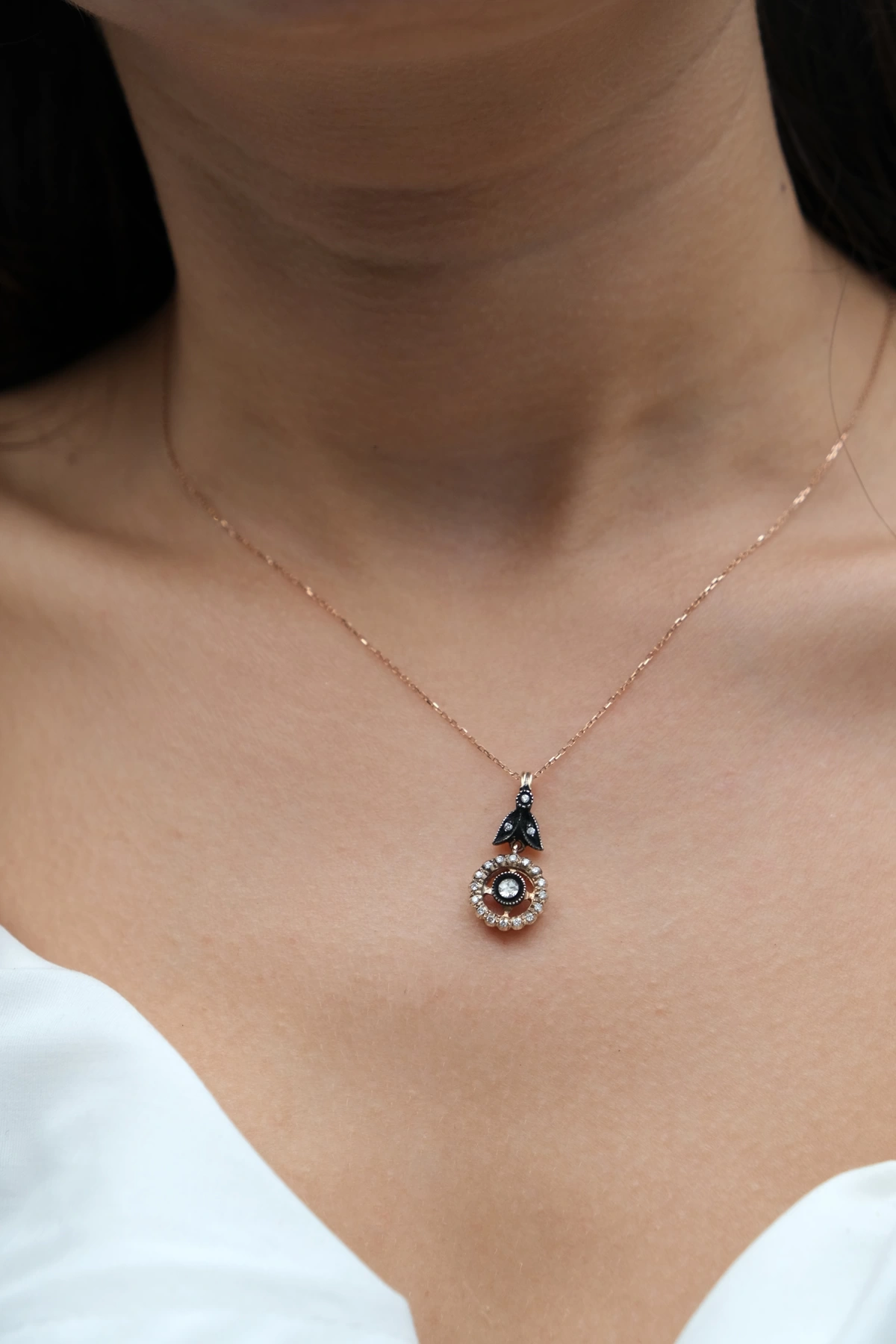 Asil Çiçek Dalı Elmas Kolye ASL138