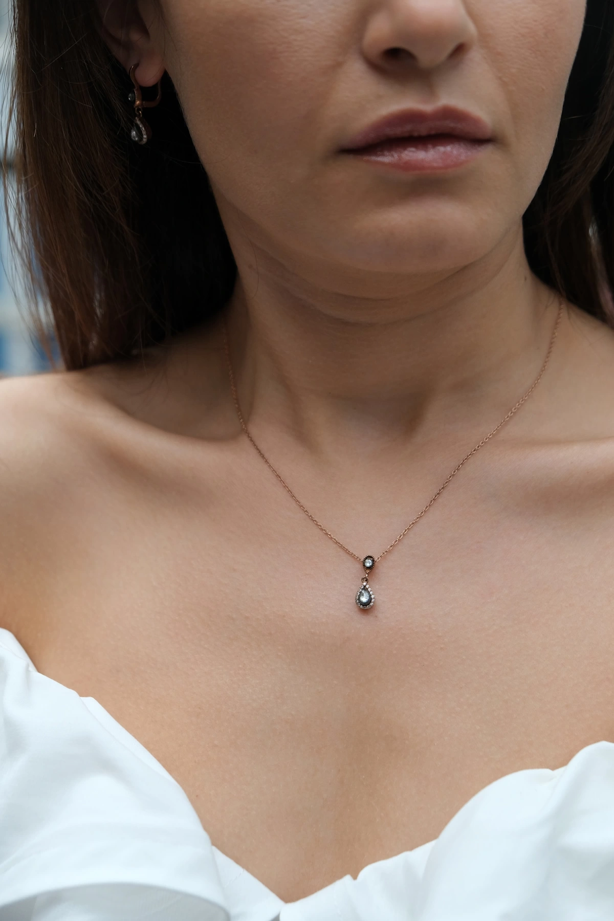 Asil Damla Model Elmas Kolye ELM1485