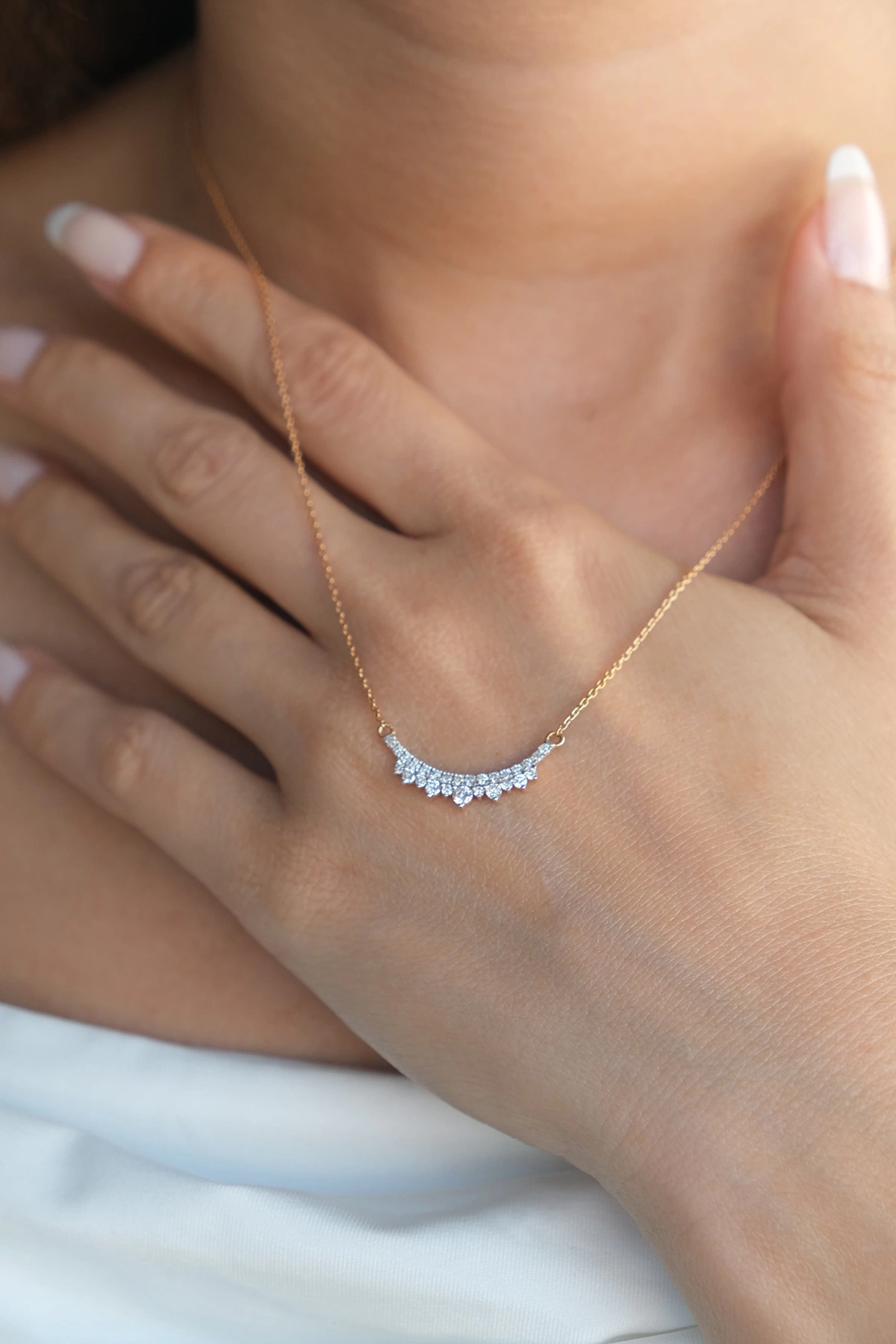 Asil Bronz Zincirli Pırlanta Kolye PIR3778