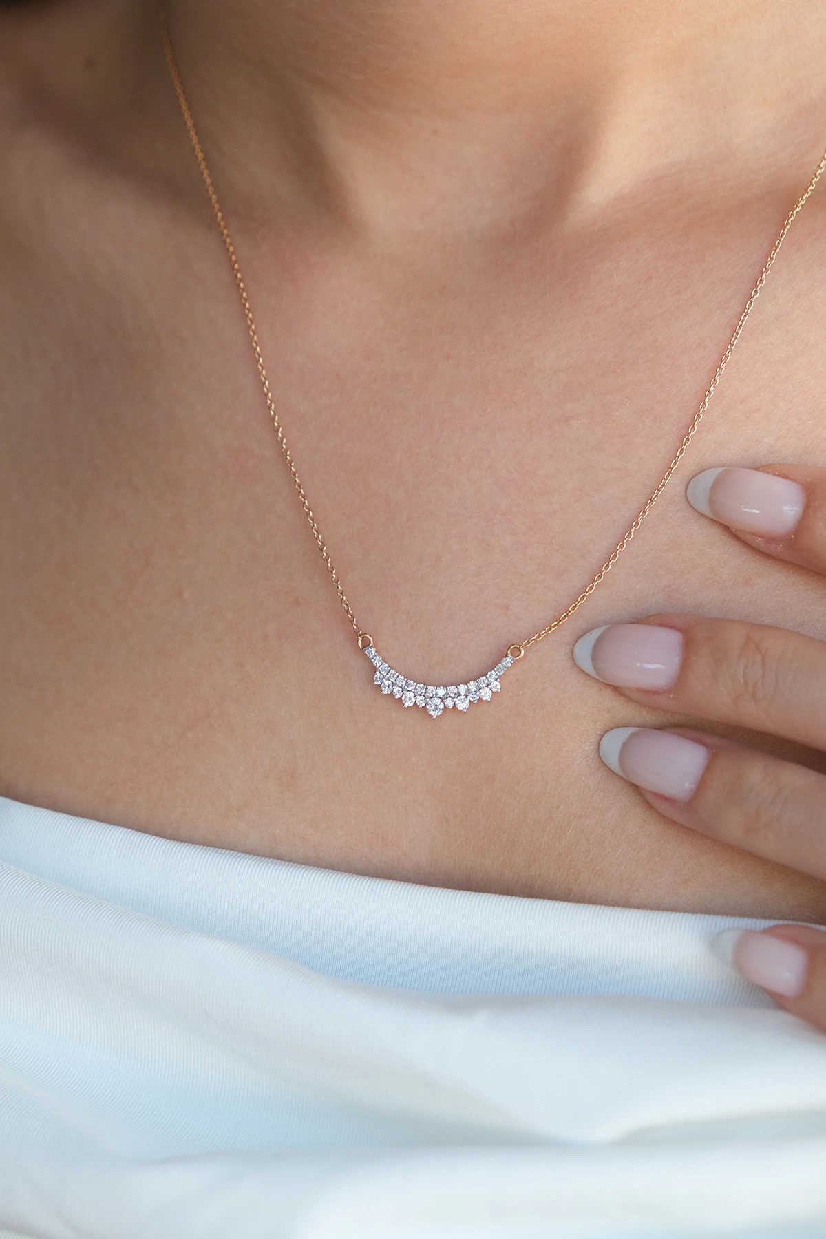 Asil Bronz Zincirli Pırlanta Kolye PIR3778