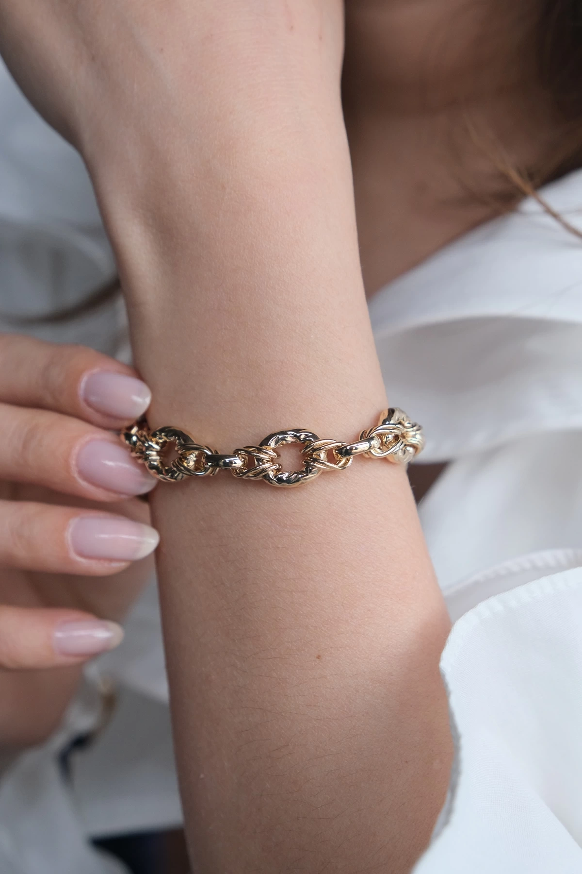 Asil 14 Ayar Hallow Altın Bileklik BLK5458