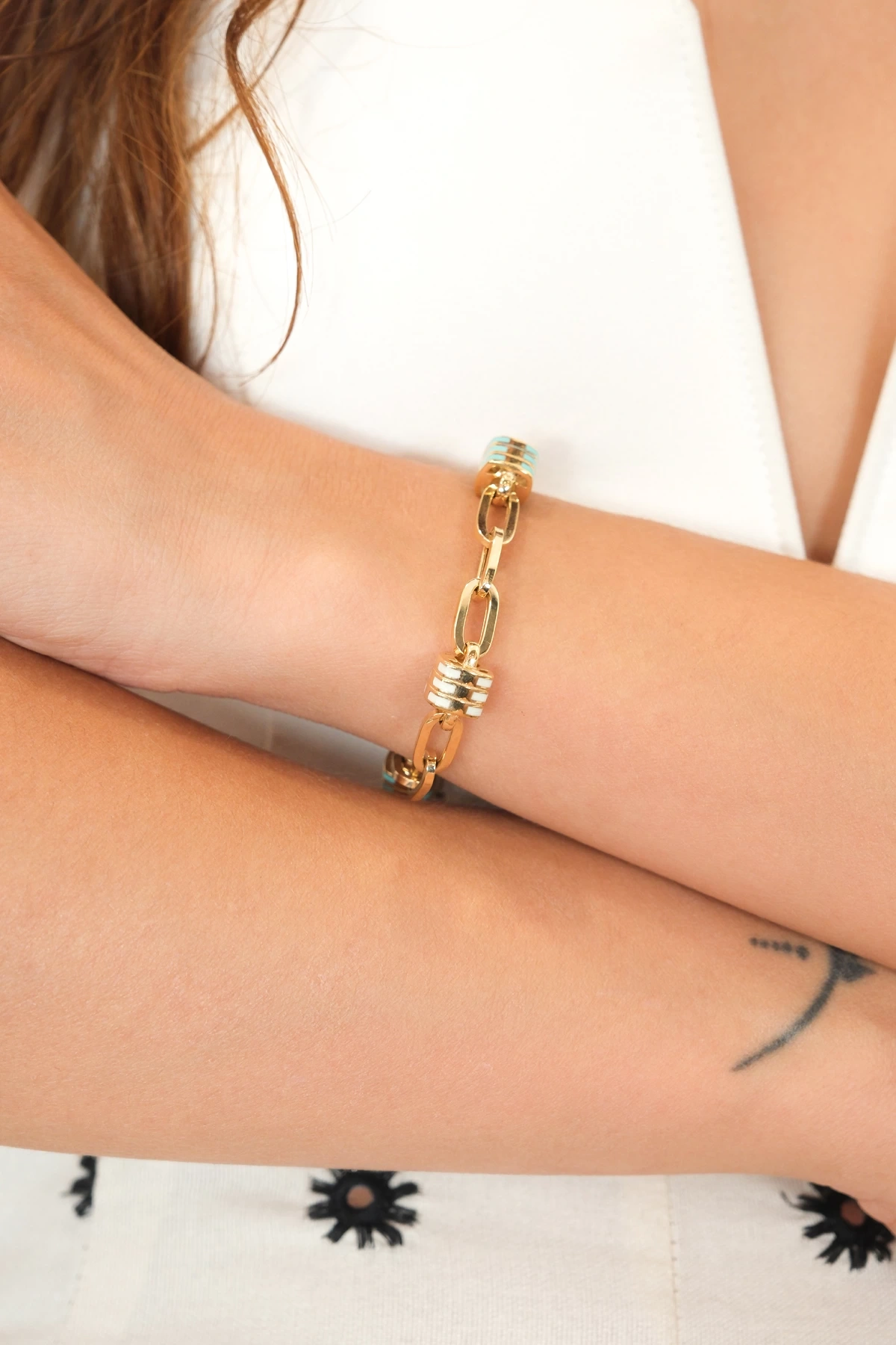 Asil 14 Ayar Mineli Küpler Altın Bileklik BLK3297