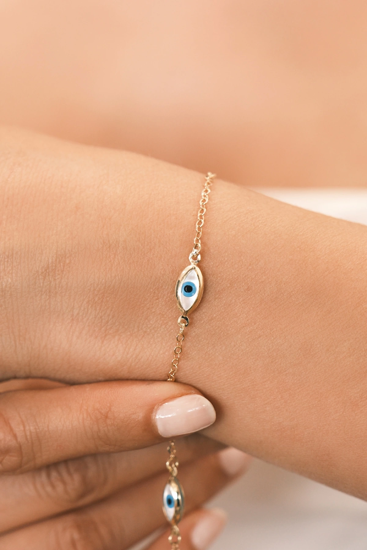 Asil 14 Ayar Göz Model Nazar Boncuğu Altın Bileklik BLK5751