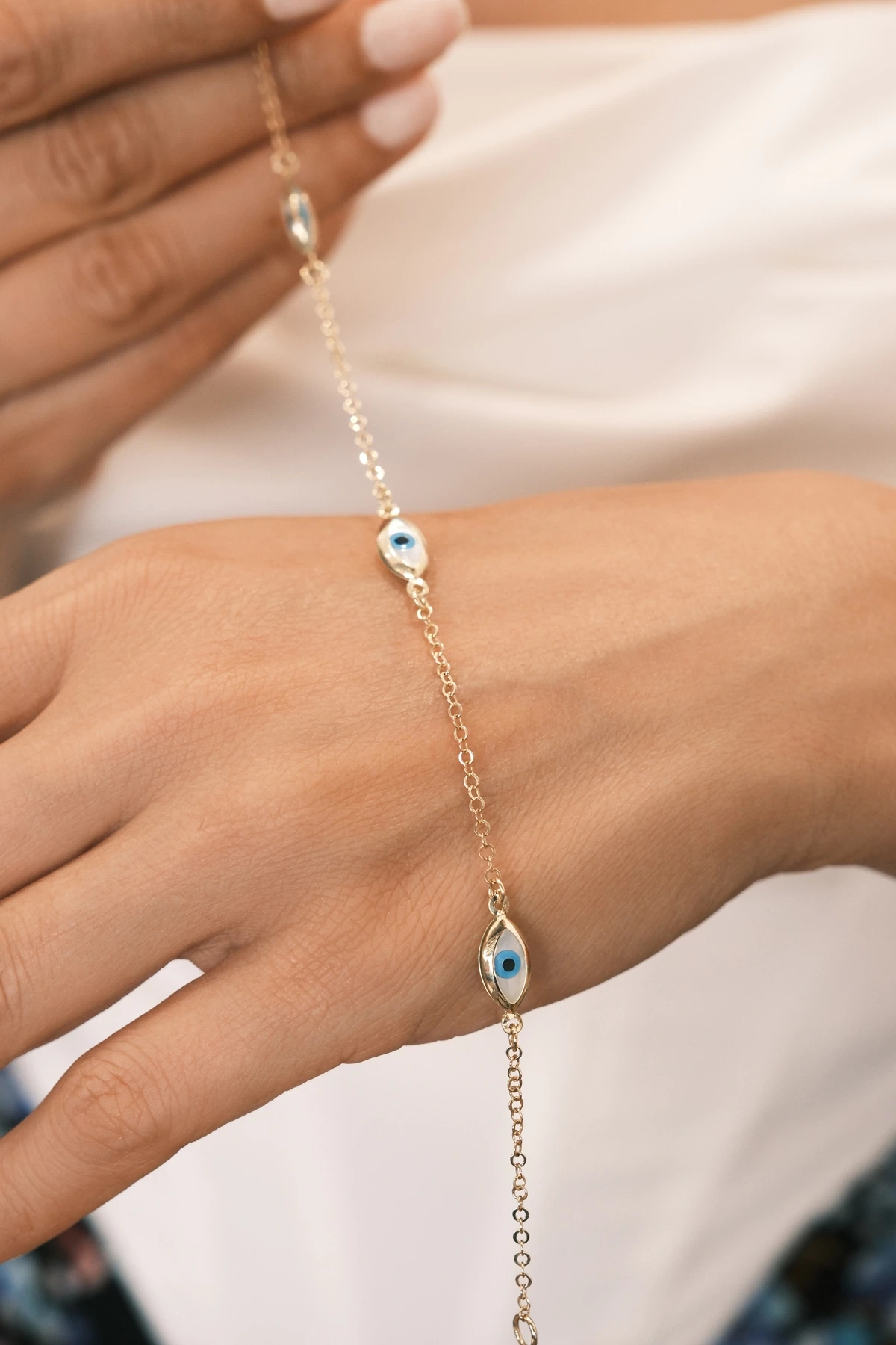 Asil 14 Ayar Göz Model Nazar Boncuğu Altın Bileklik BLK5751