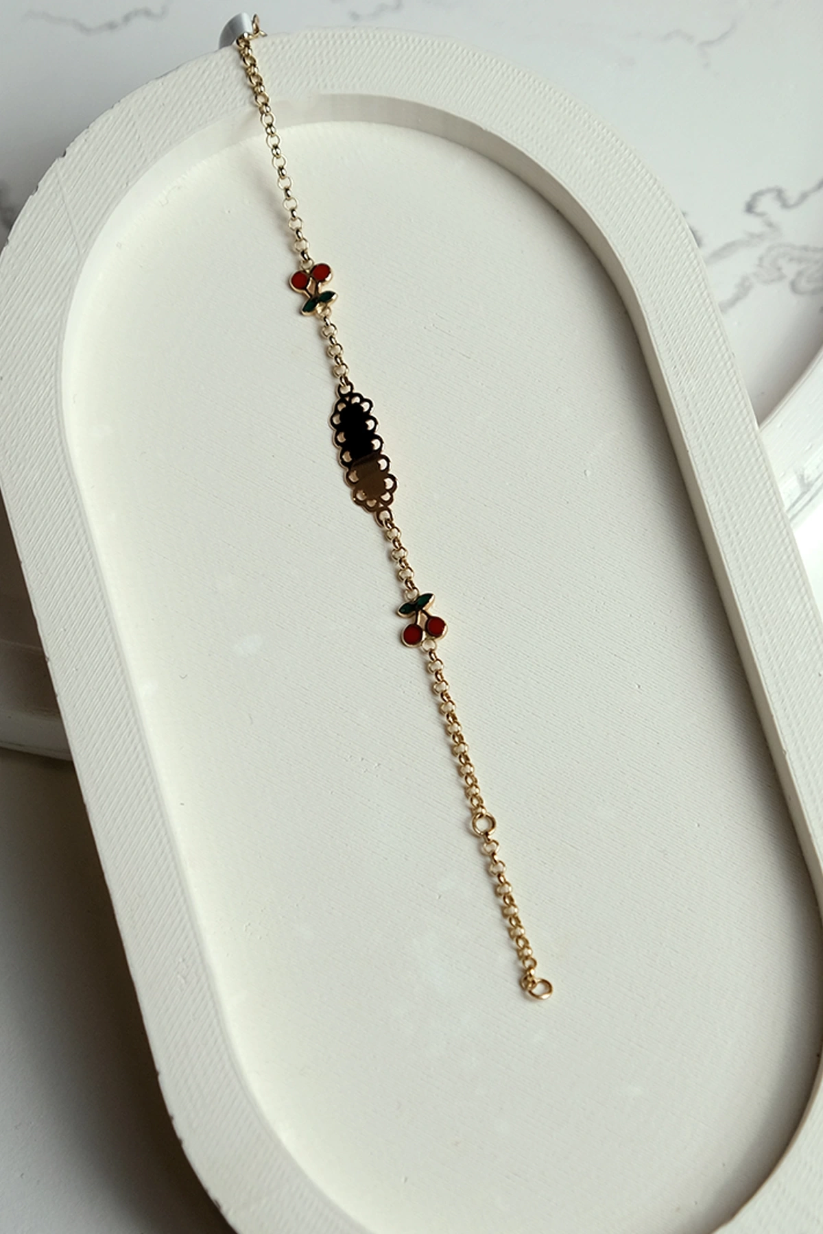 Asil 14 Ayar Kirazlı Çocuk Altın Bileklik BLK2011