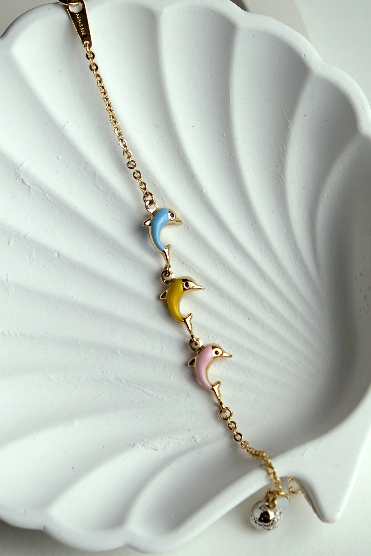 Asil 14 Ayar Yunus Balığı Çocuk Altın Bileklik BLK439