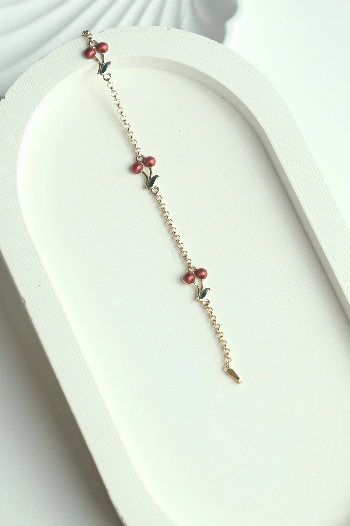 Asil 14 Ayar Kirazlı Çocuk Altın Bileklik BLK2397