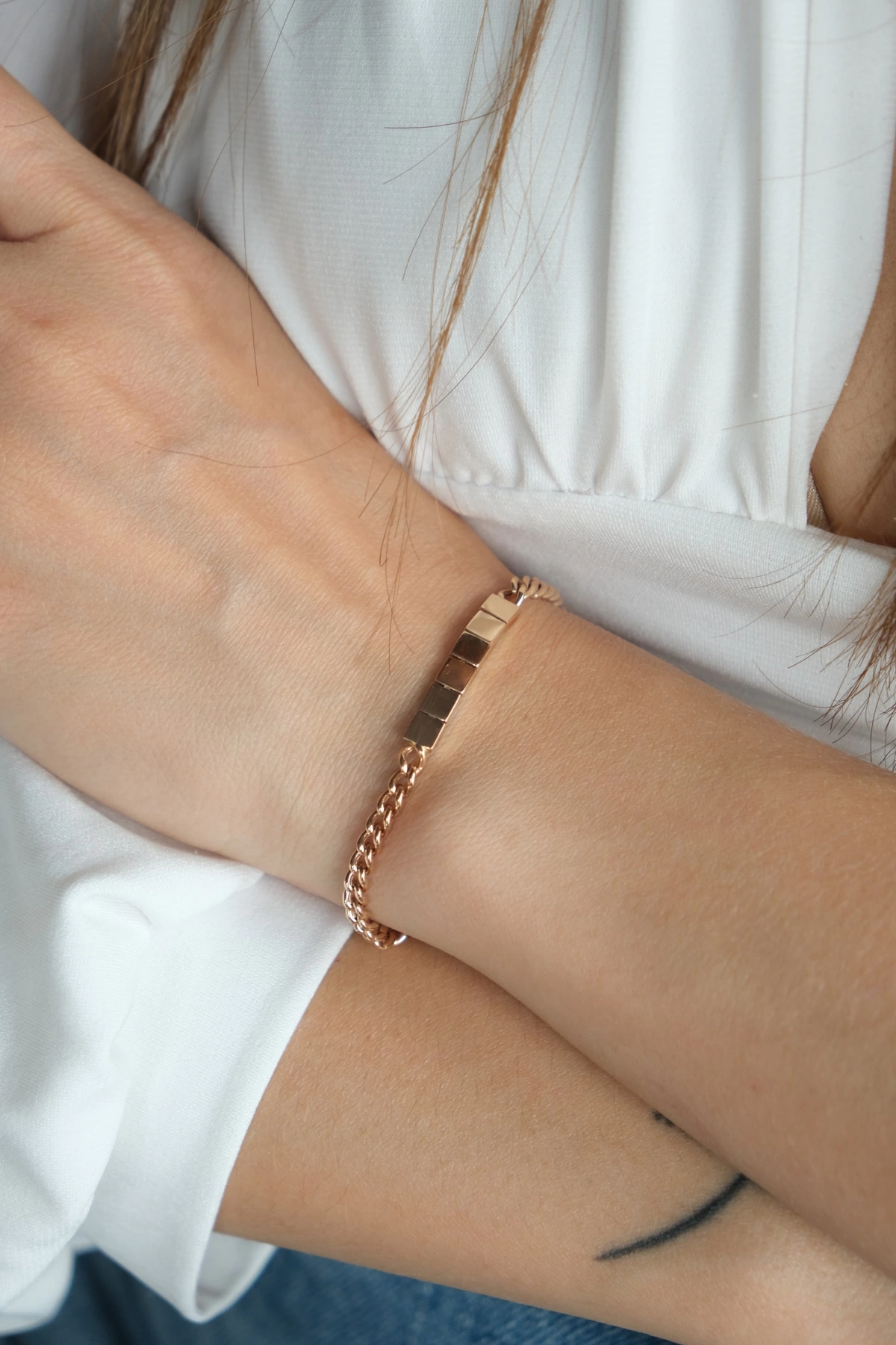 Asil 14 Ayar Rosegold Altın Bileklik BLK2523