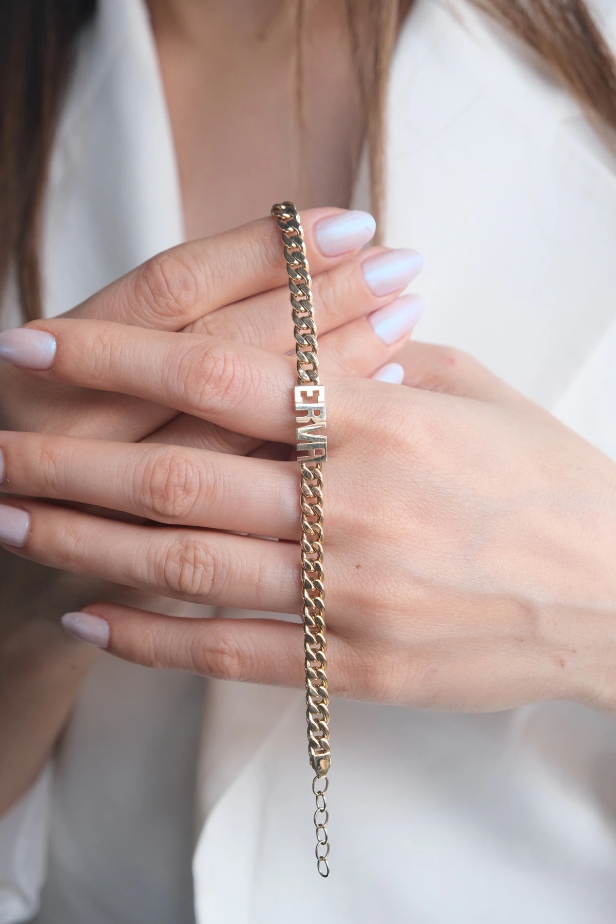 Asil 14 Ayar Erva İsim Altın Bileklik BLK2541