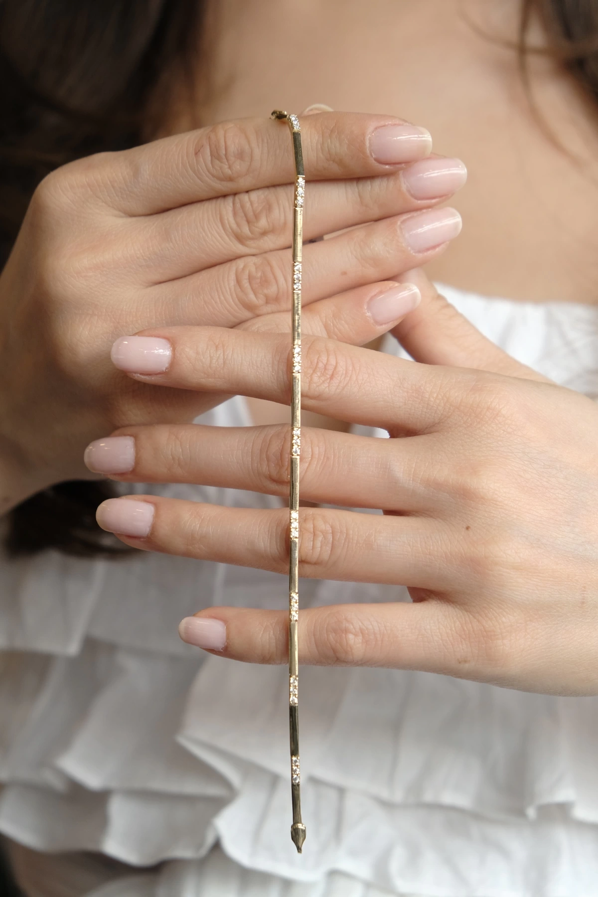 Asil 14 Ayar Ara Taşlı Çubuk Altın Bileklik BLK5351