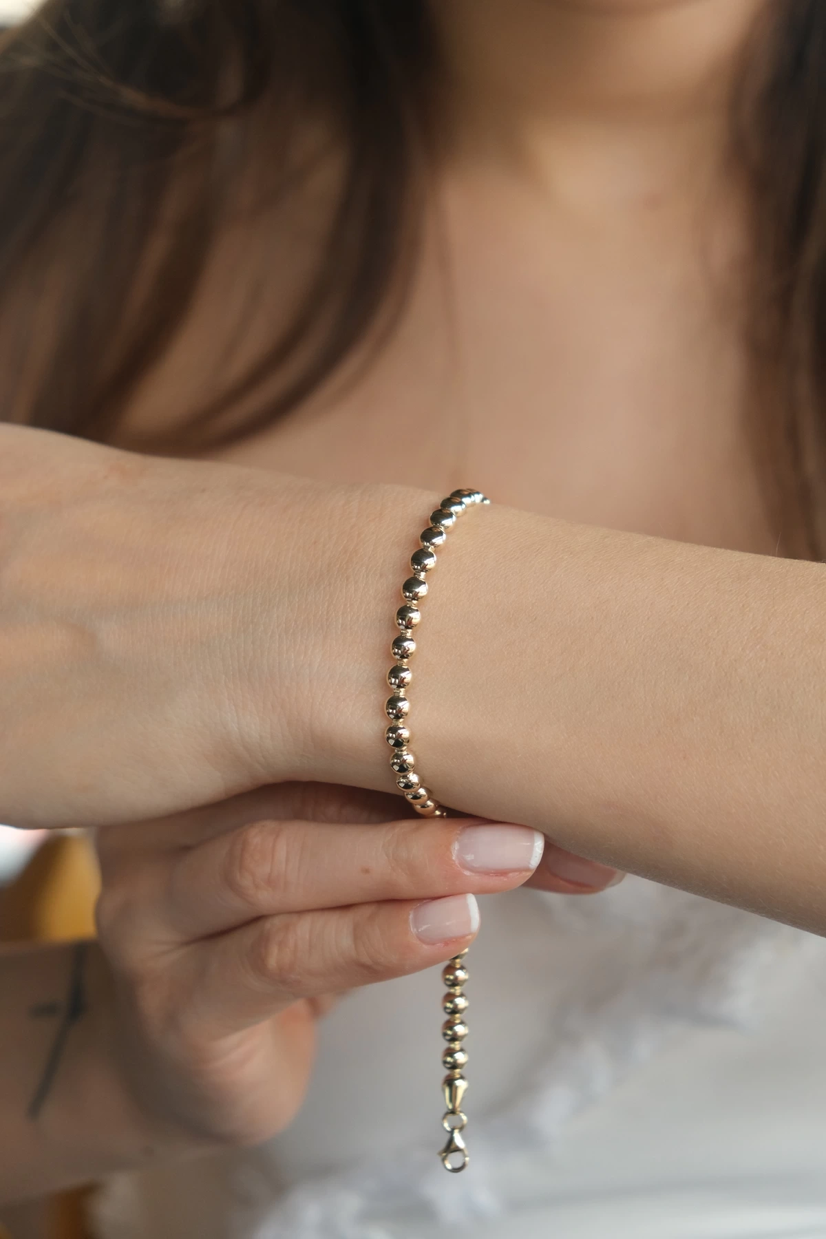 Asil 14 Ayar Yarım Küreli Altın Bileklik BLK5211