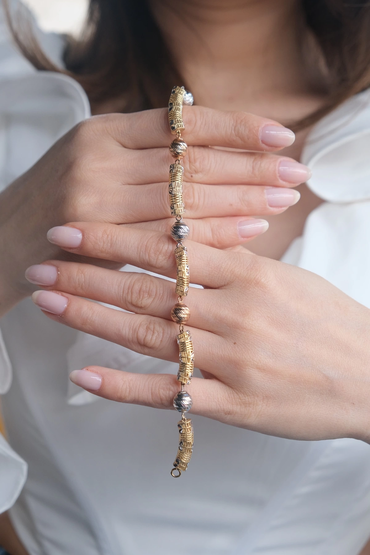 Asil 14 Ayar Dorika Telkari Altın Bileklik BLK457