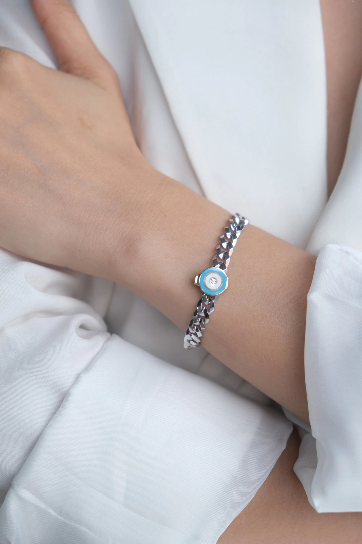 Asil 14 Ayar ÇağlaXEma Mineli Nazar Altın Bileklik Charmı CHR15