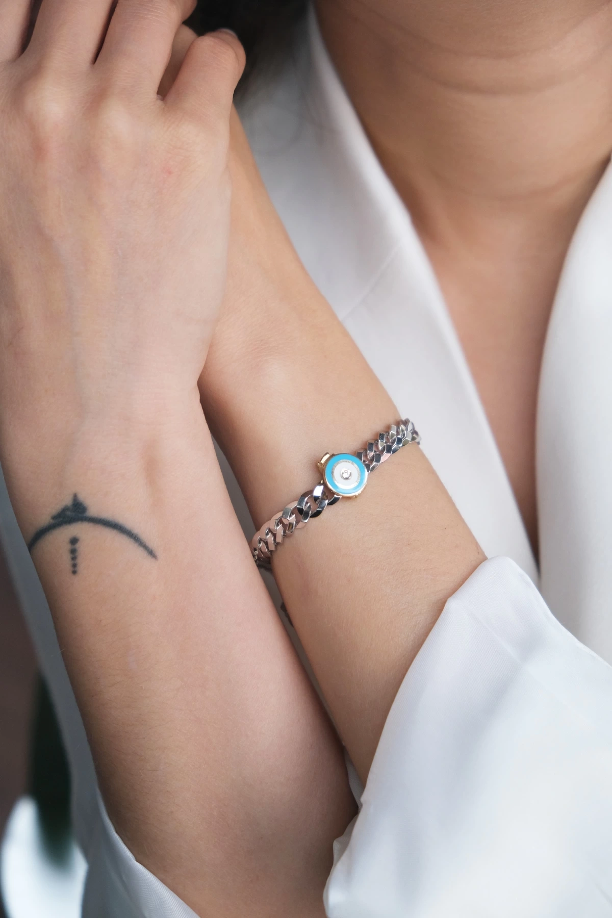 Asil 14 Ayar ÇağlaXEma Mineli Nazar Altın Bileklik Charmı CHR15