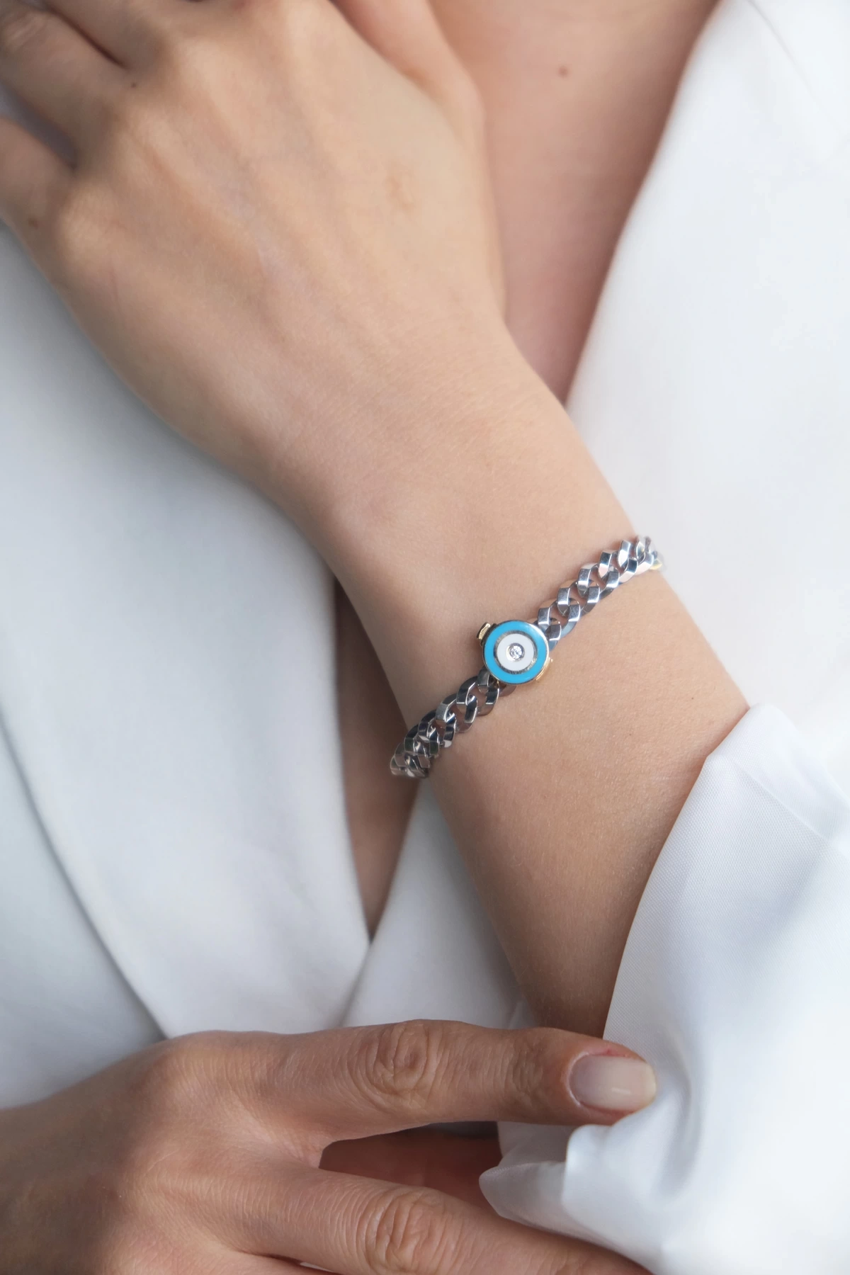 Asil 14 Ayar ÇağlaXEma Mineli Nazar Altın Bileklik Charmı CHR15