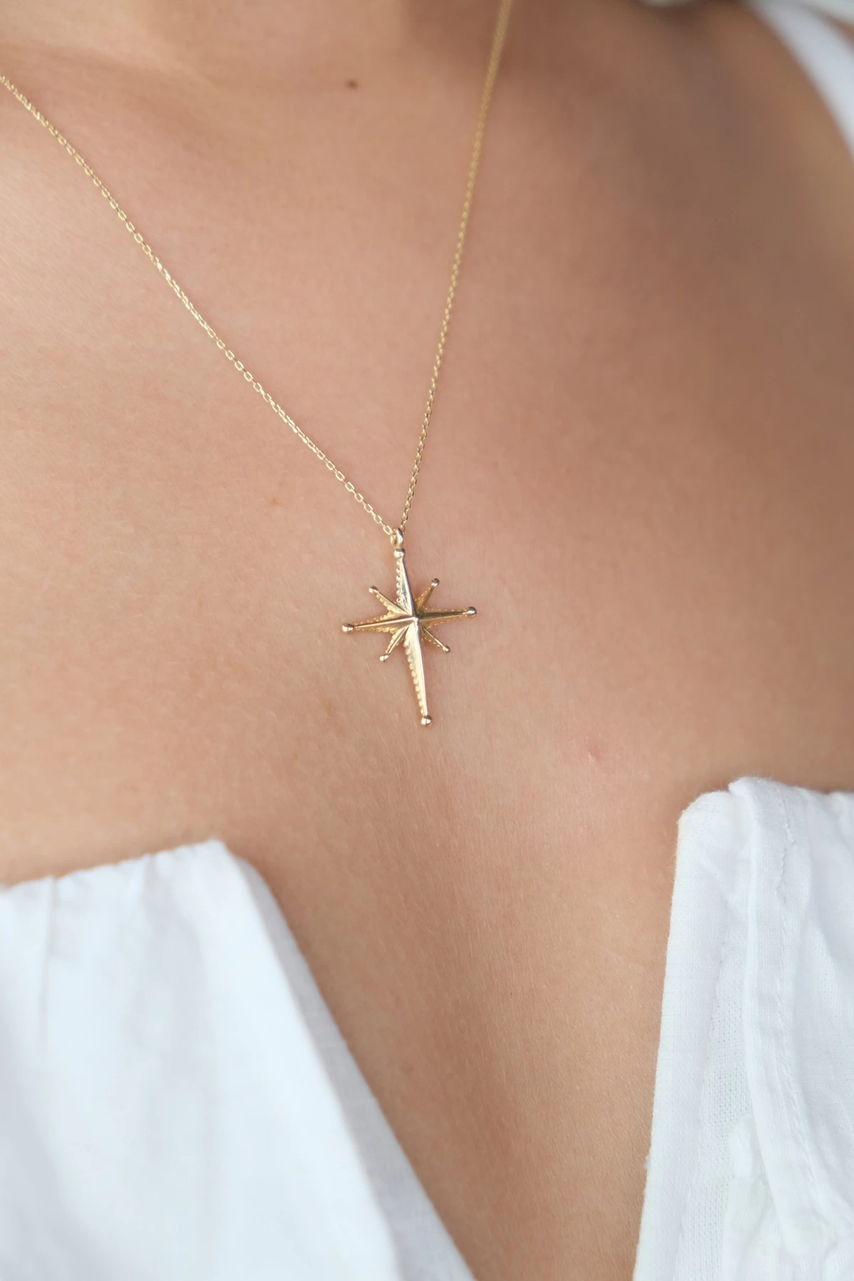 Asil 14 Ayar Kuzey Yıldızı Altın Kolye KLY3373