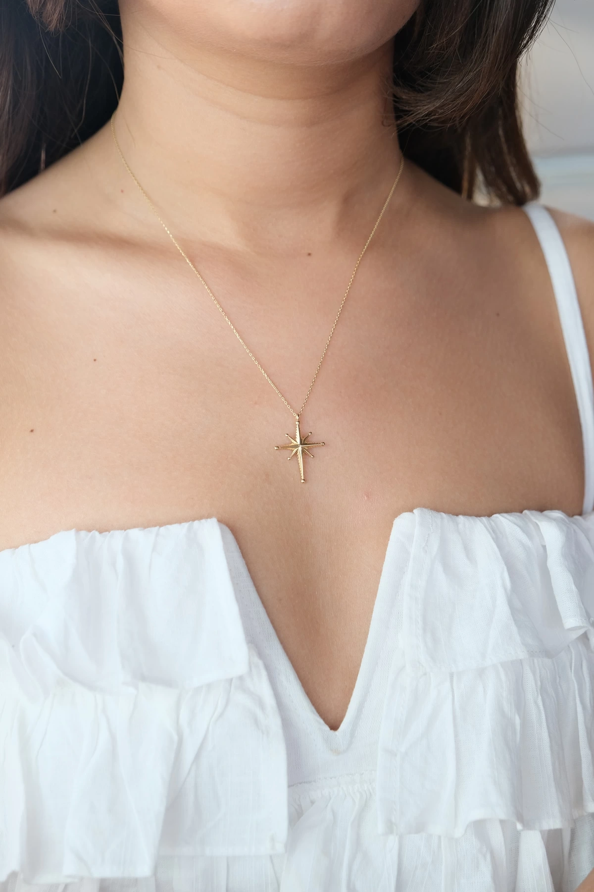 Asil 14 Ayar Kuzey Yıldızı Altın Kolye KLY3373