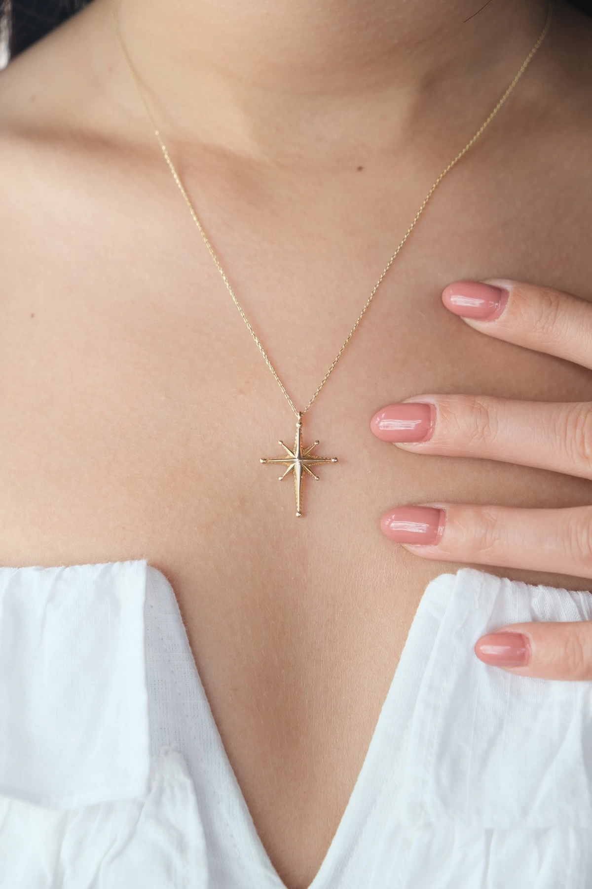 Asil 14 Ayar Kuzey Yıldızı Altın Kolye KLY3373