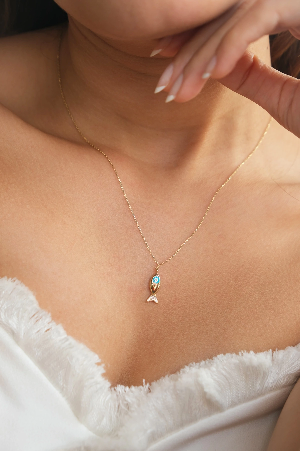 Asil 14 Ayar Balıklı Altın Kolye KLY2728