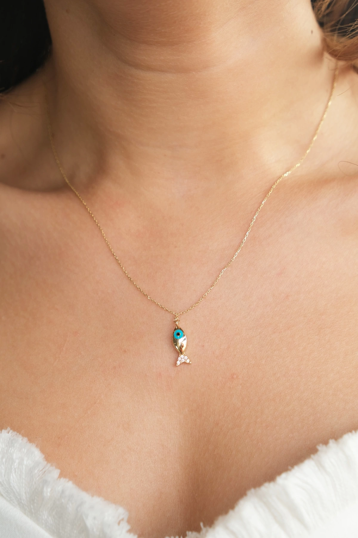 Asil 14 Ayar Balıklı Altın Kolye KLY2728