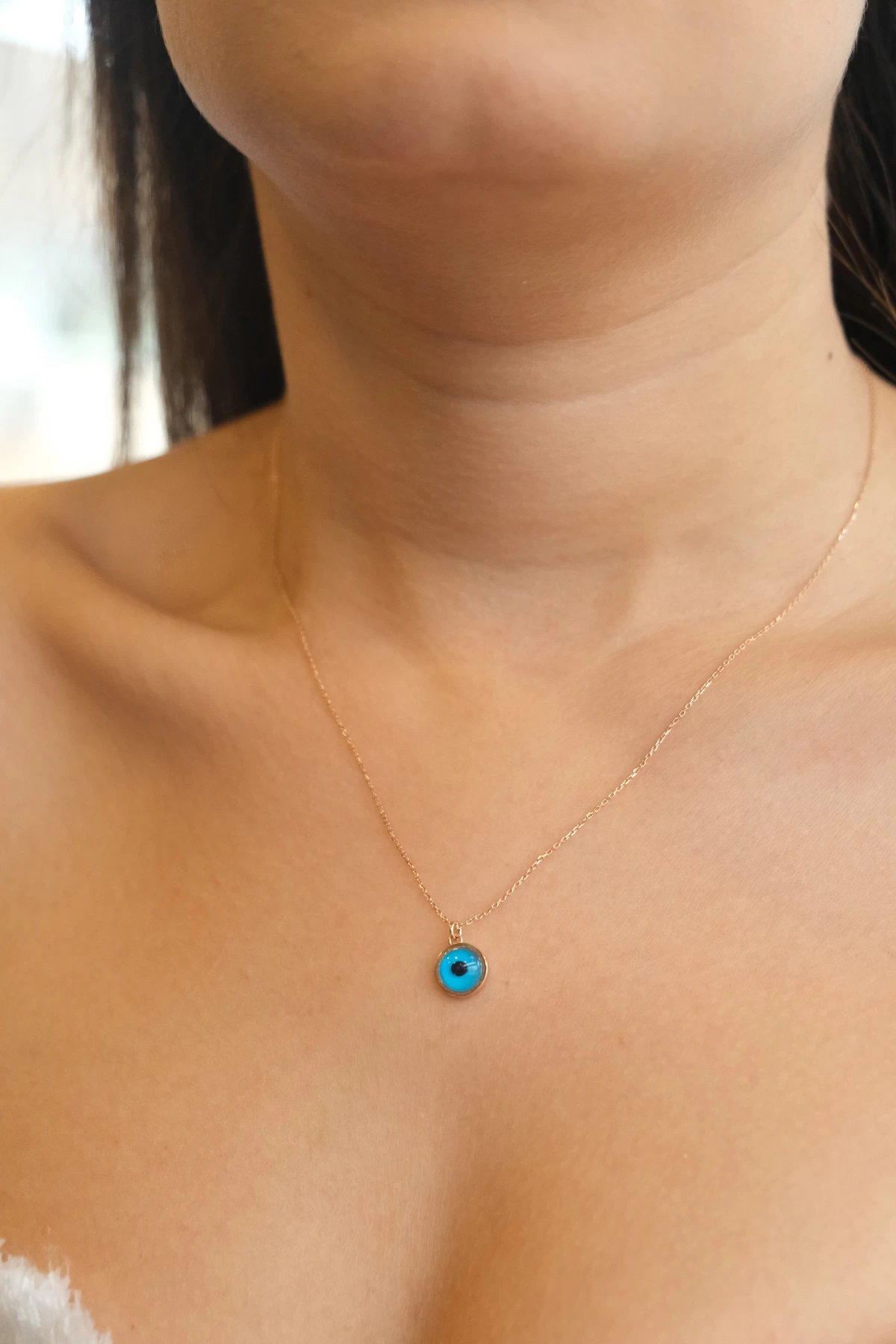 Asil 14 Ayar Nazar Boncuğu Altın Kolye KLY3350