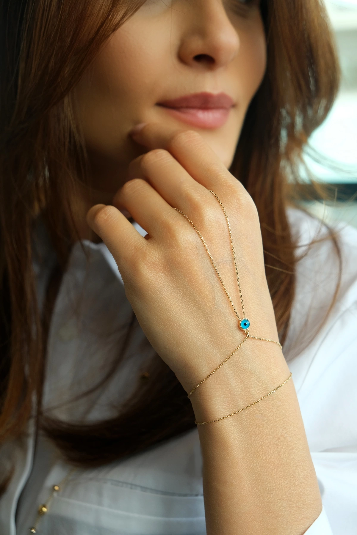 Asil 14 Ayar Nazar Boncuklu Altın Şahmeran KLY2675