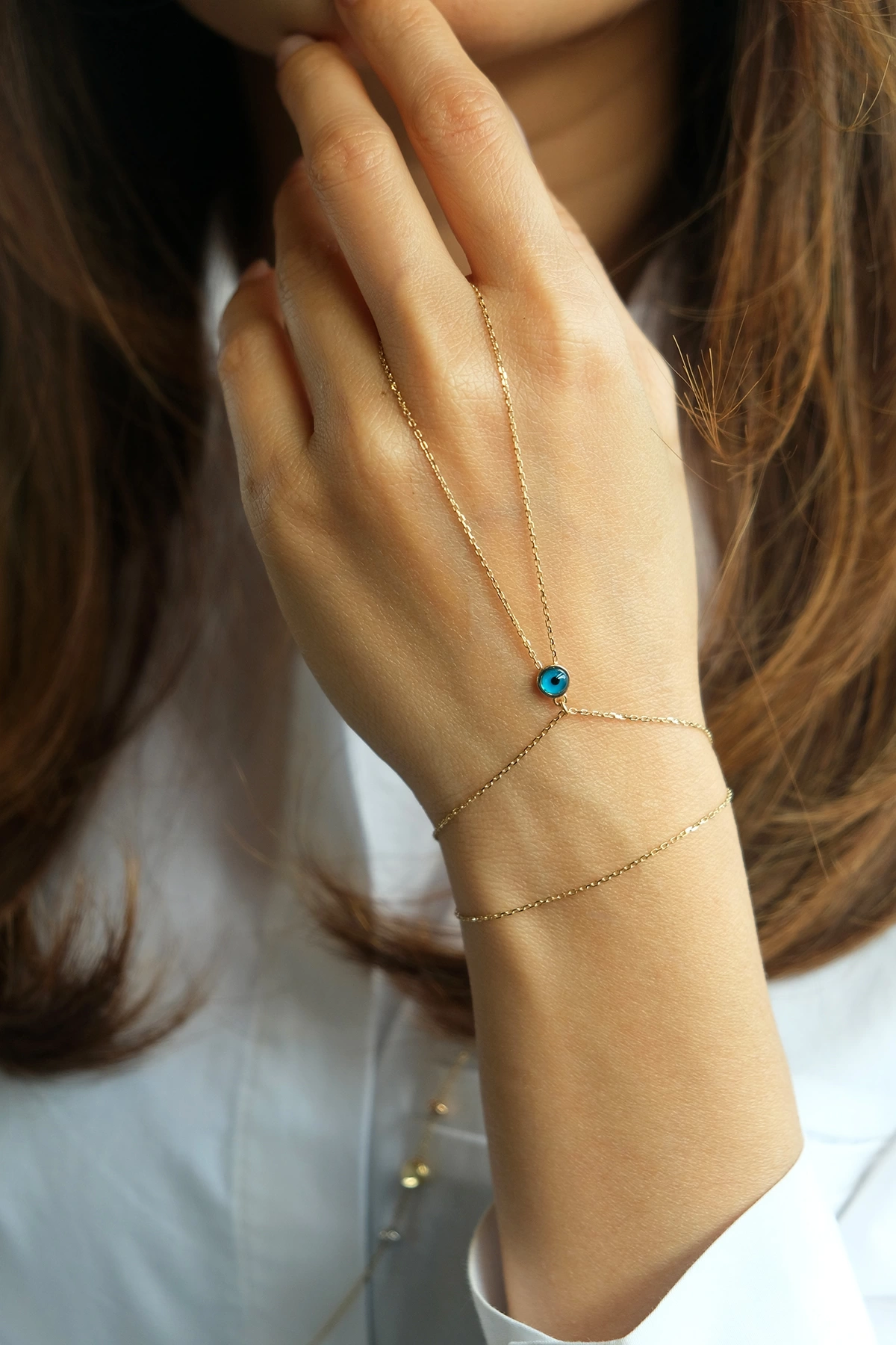 Asil 14 Ayar Nazar Boncuklu Altın Şahmeran KLY2675