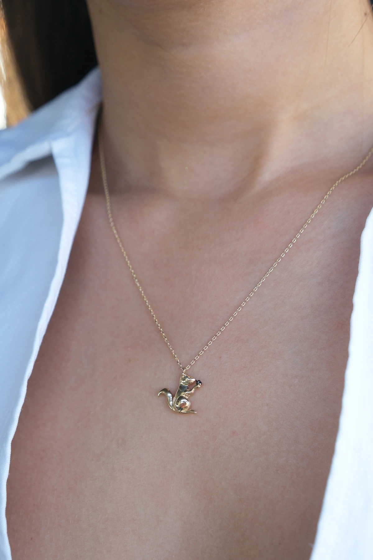 Asil 14 Ayar Sincaplı Altın Kolye KLY3568