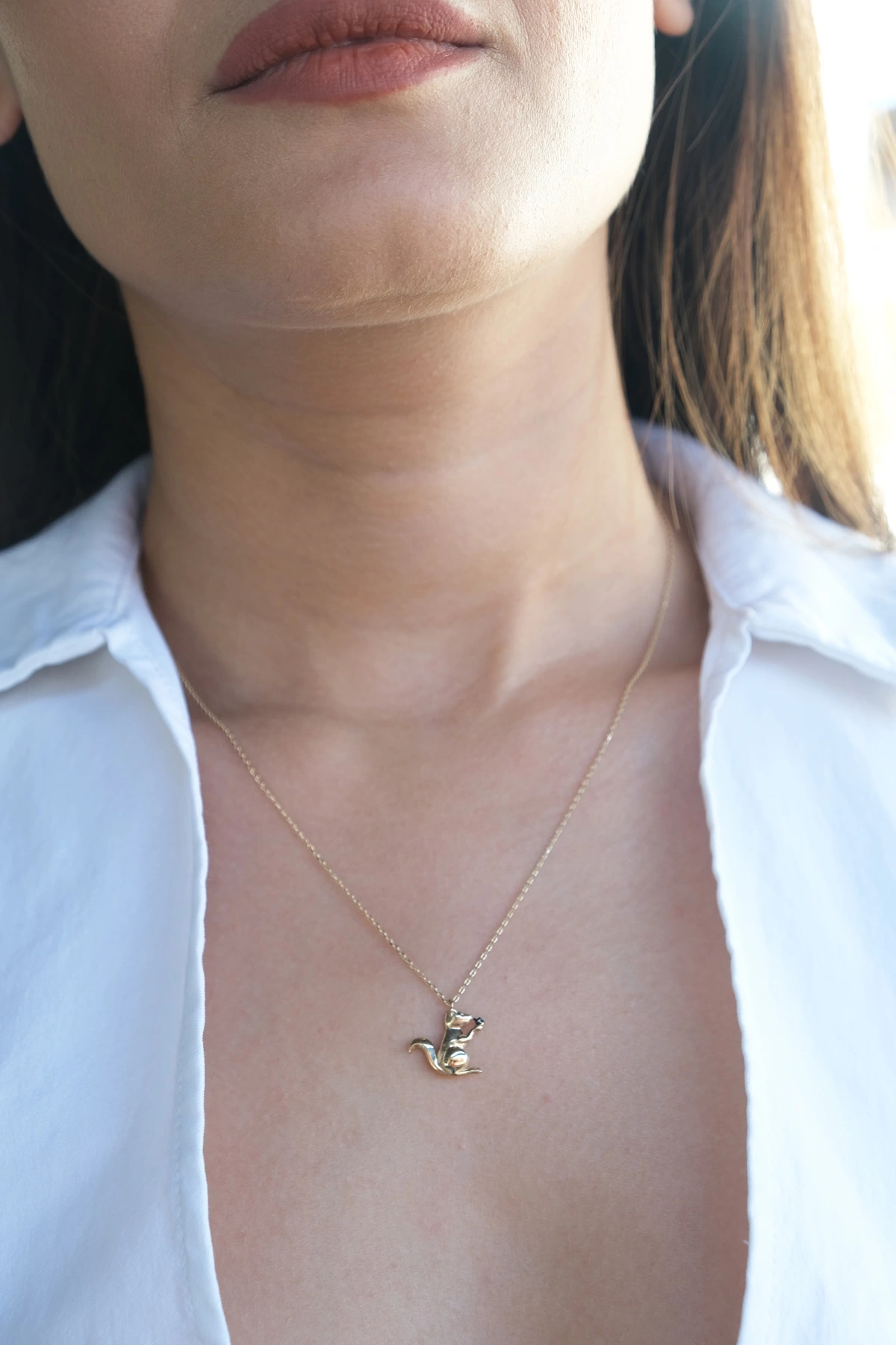 Asil 14 Ayar Sincaplı Altın Kolye KLY3568