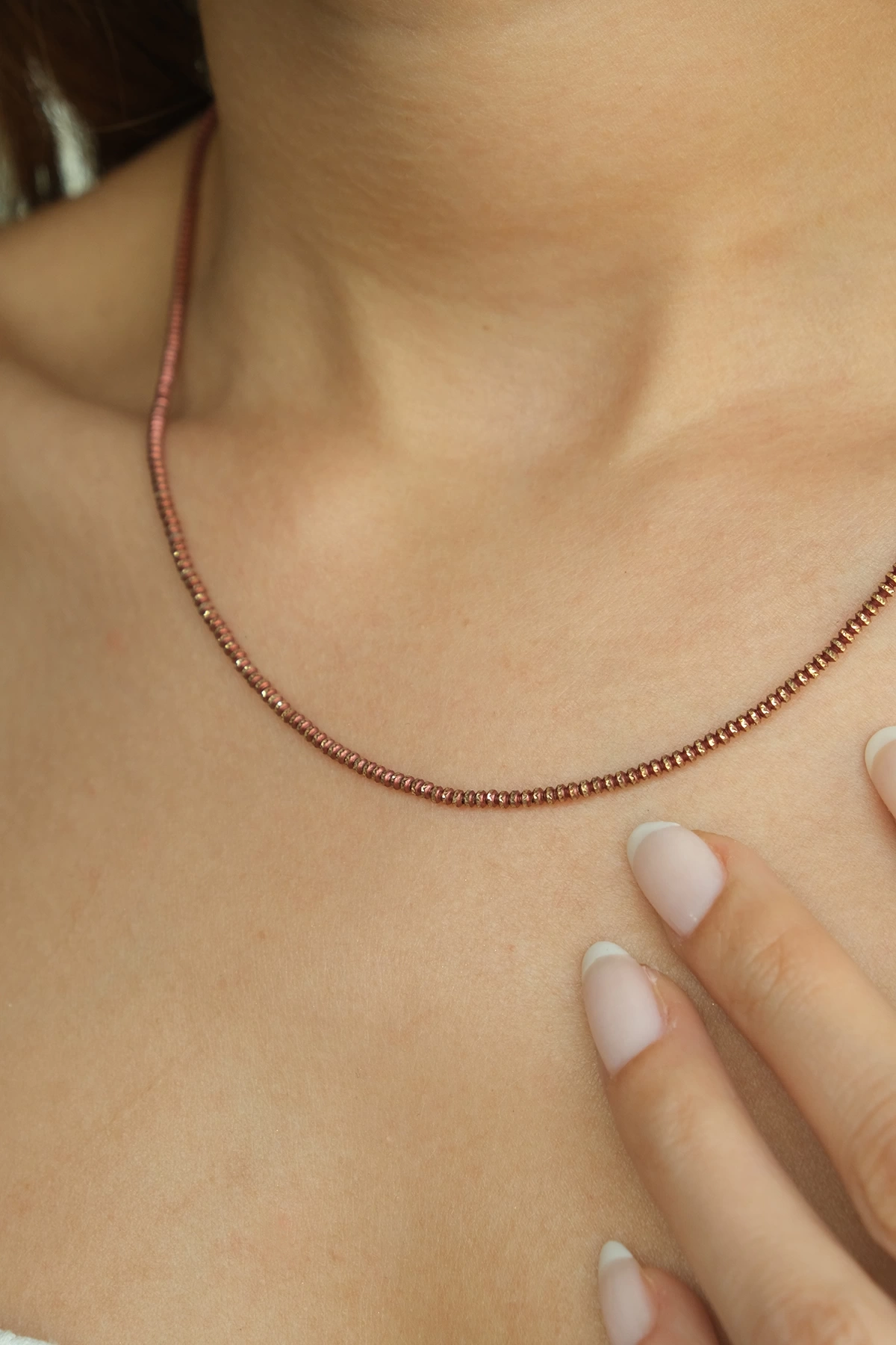 Asil 14 Ayar İtalyan Toplu Kahve Mineli Altın Kolye KLY1459