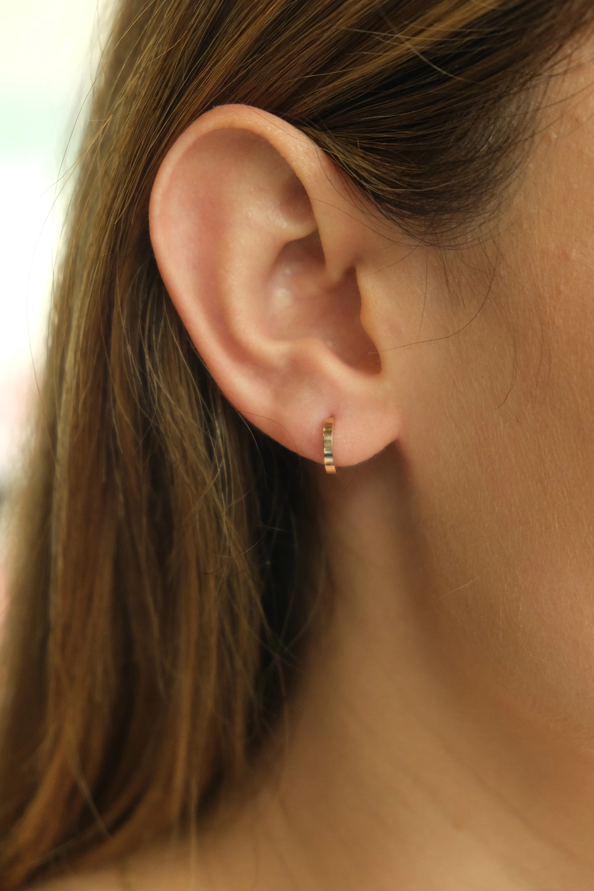 Asil 14 Ayar Mini Halka Altın Küpe KP3135