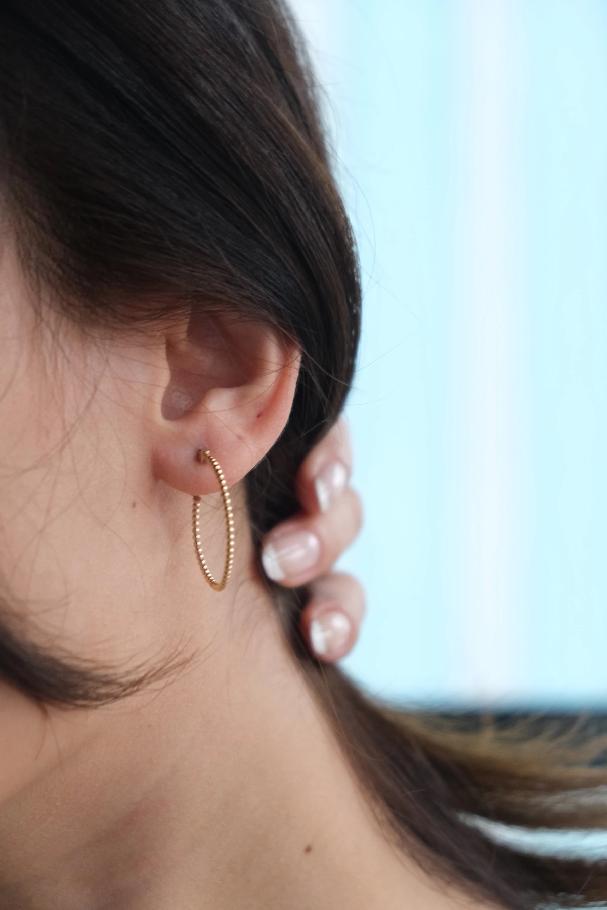 Asil 14 Ayar İnce Halka Altın Küpe KP1757