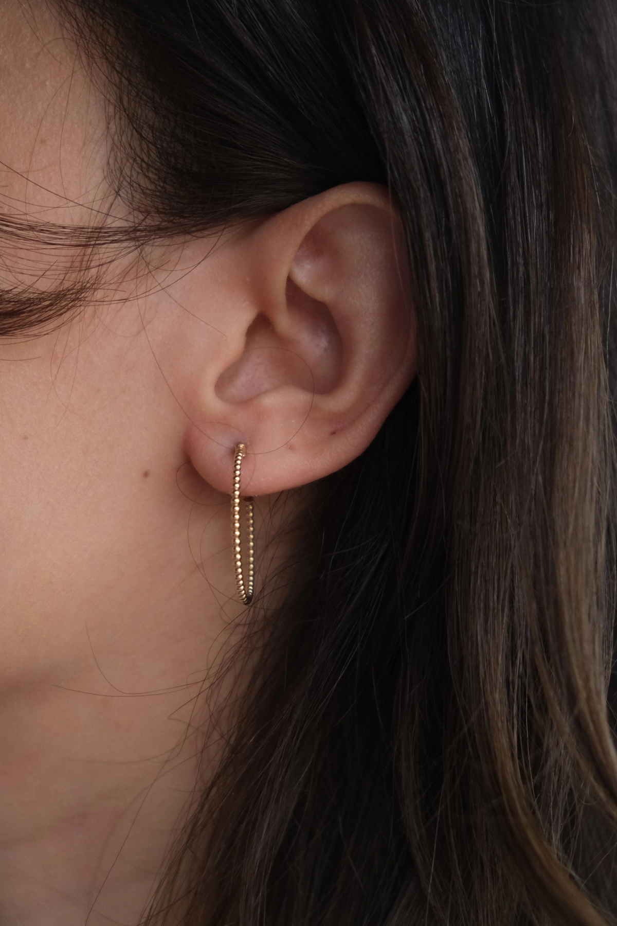 Asil 14 Ayar İnce Halka Altın Küpe KP1757