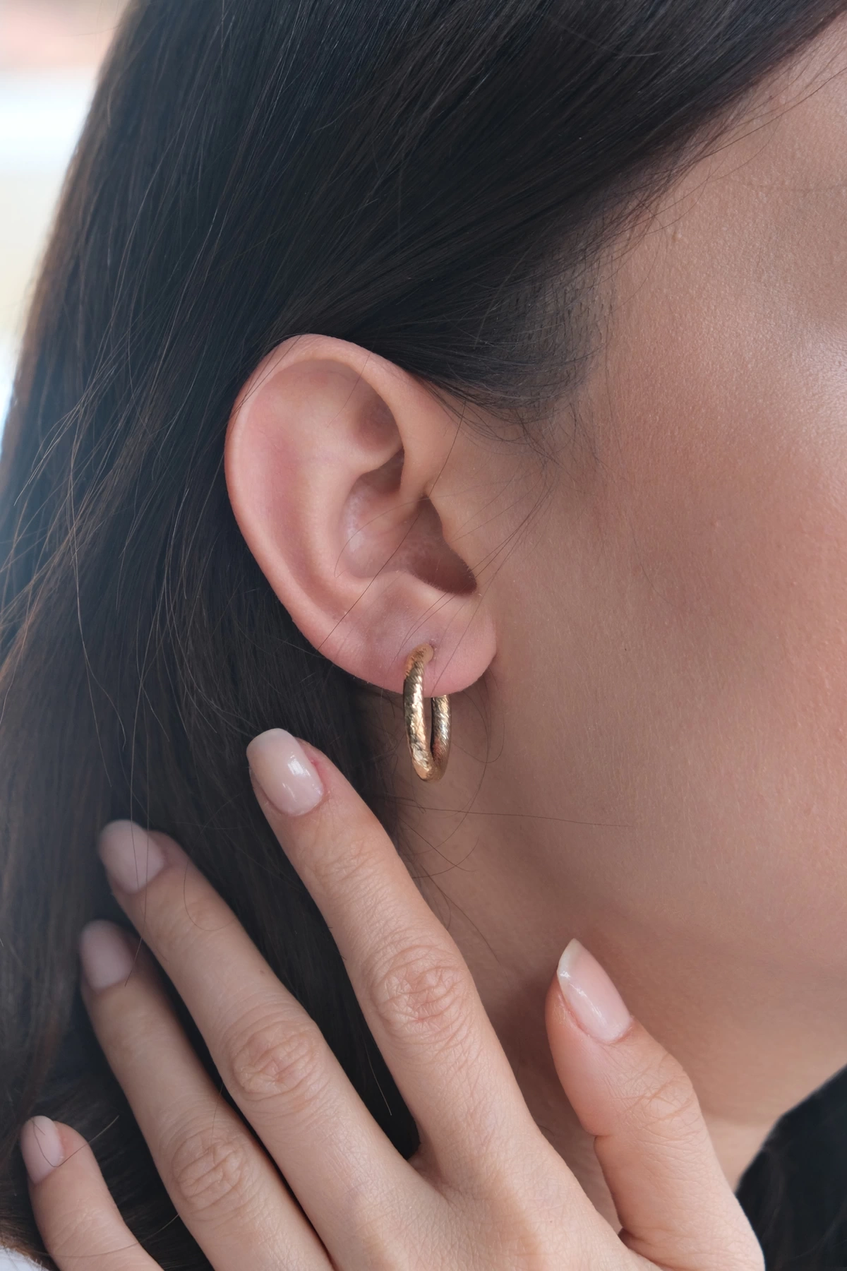 Asil 14 Ayar Halka Altın Küpe KP4717