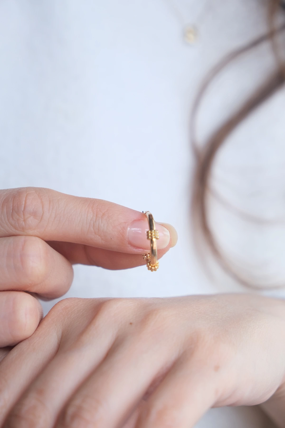 Asil 14 Ayar Halka Altın Küpe KP4576